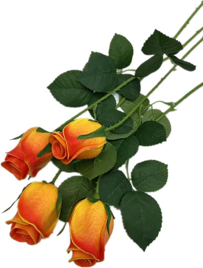 20Pcs Lifelike Orange Foam Roses for Wedding Decor & DIY Arrangements