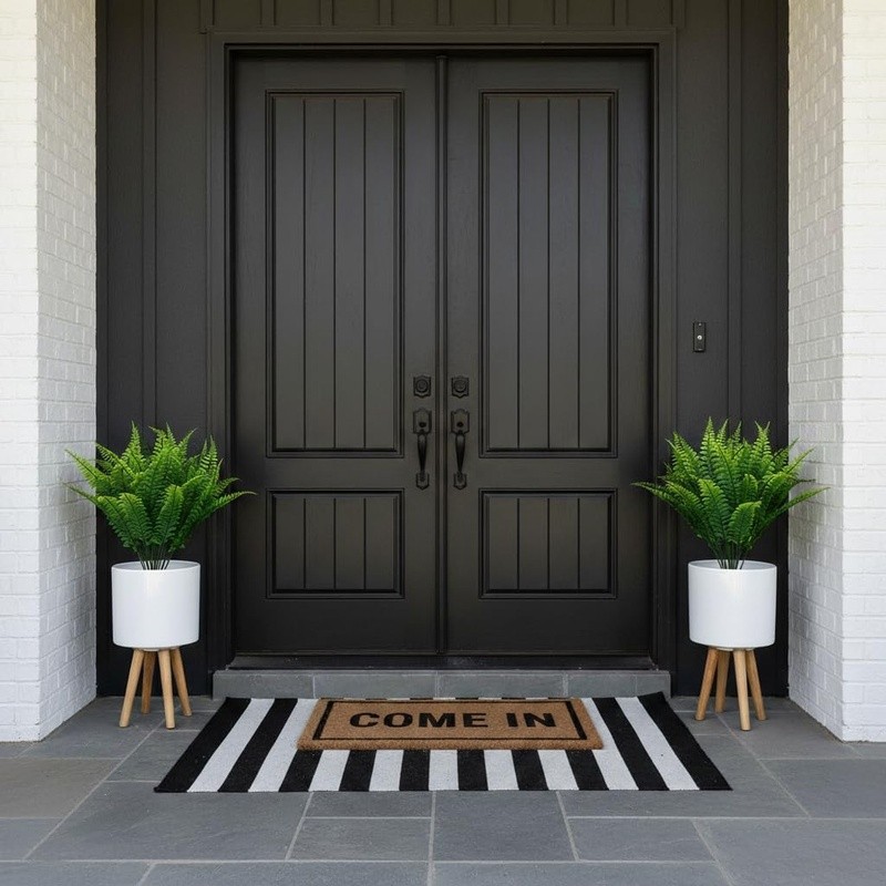 Adjustable Fake Boston Fern Realistic Plastic Plant Home Garden Decoration New