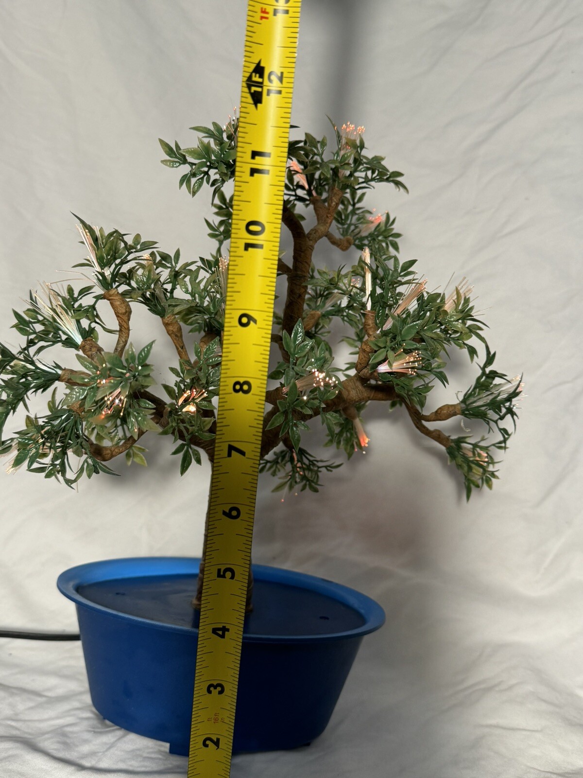 Fiberoptic Tree Tabletop Light Up Plug In 12” Ht. Fairy Nature *see Pic Paint