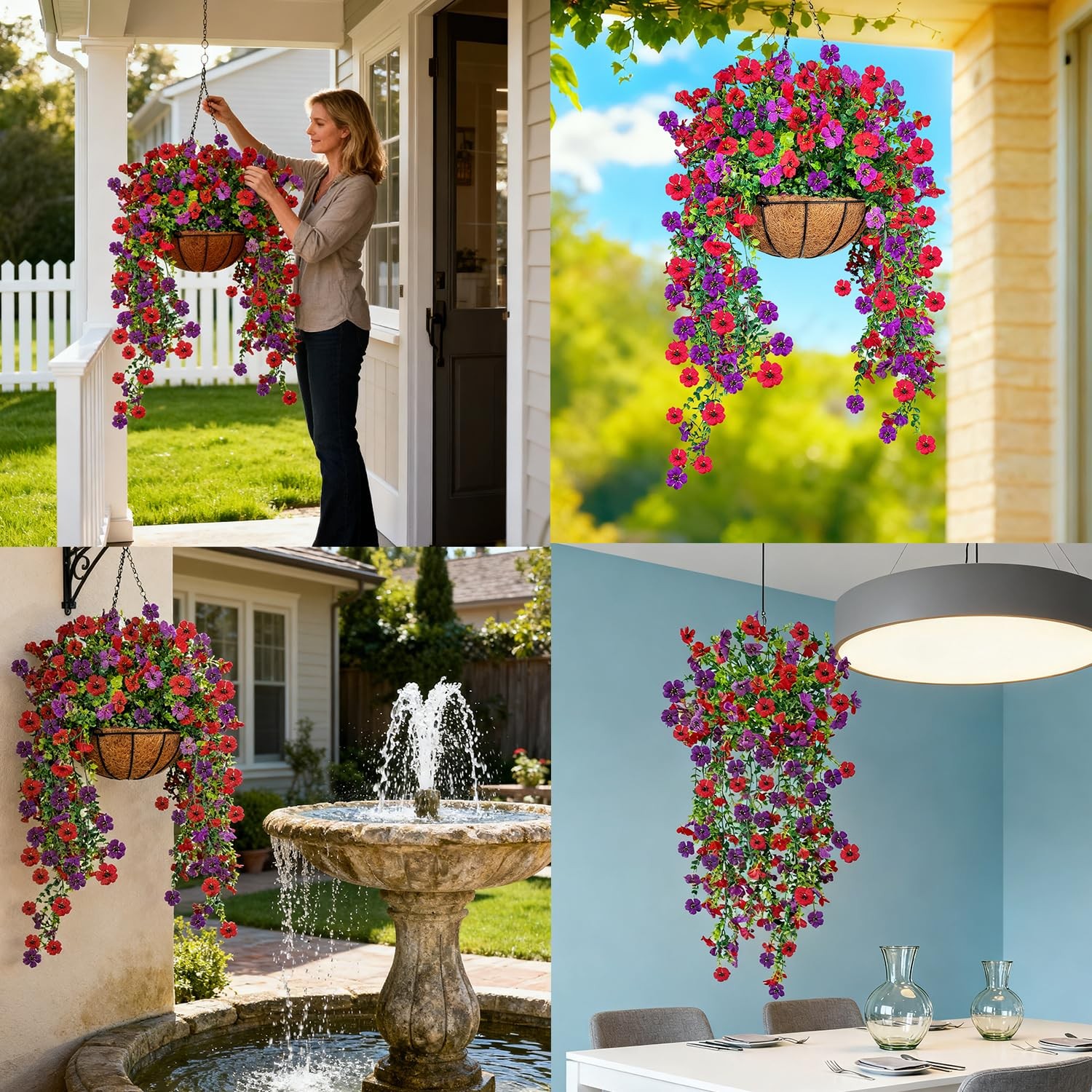 Artificial Flowers for Outdoors Fake Silk Flower Outdoor UV Resistant Garden …