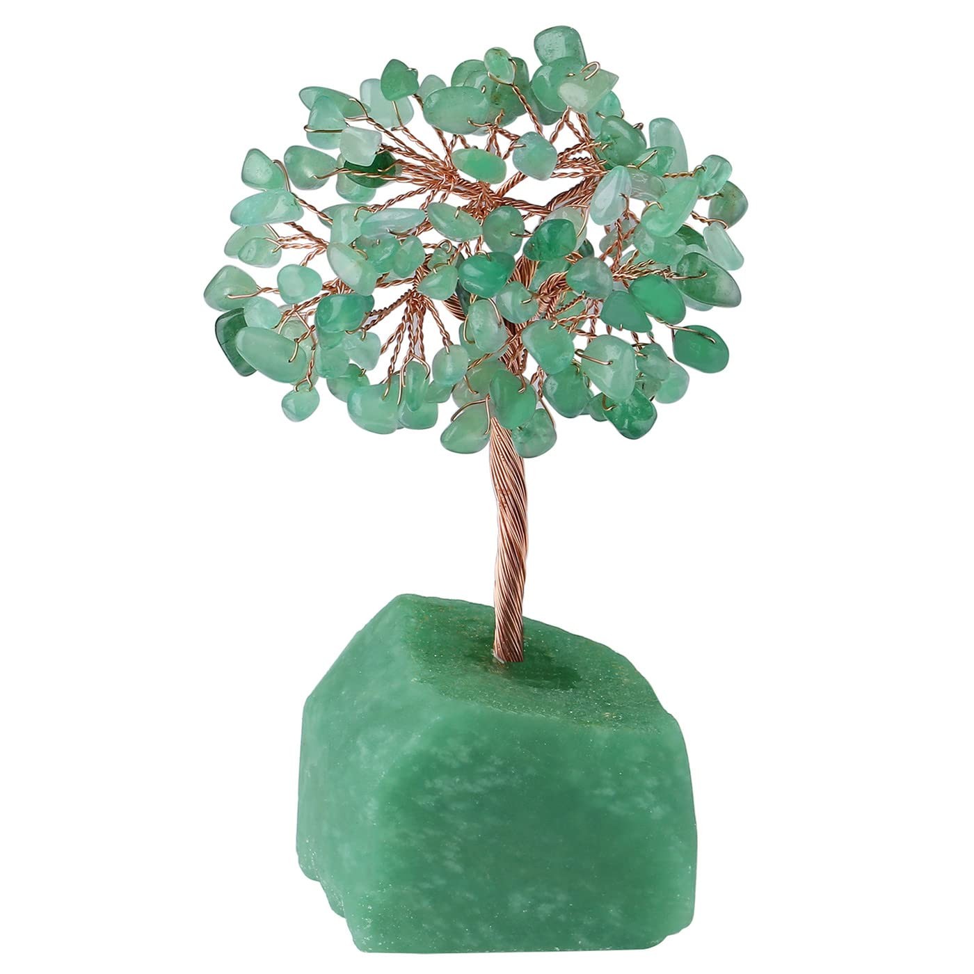 Healing Green Aventurine Crystal Tree – Natural Reiki Gemstone Base with Copp…