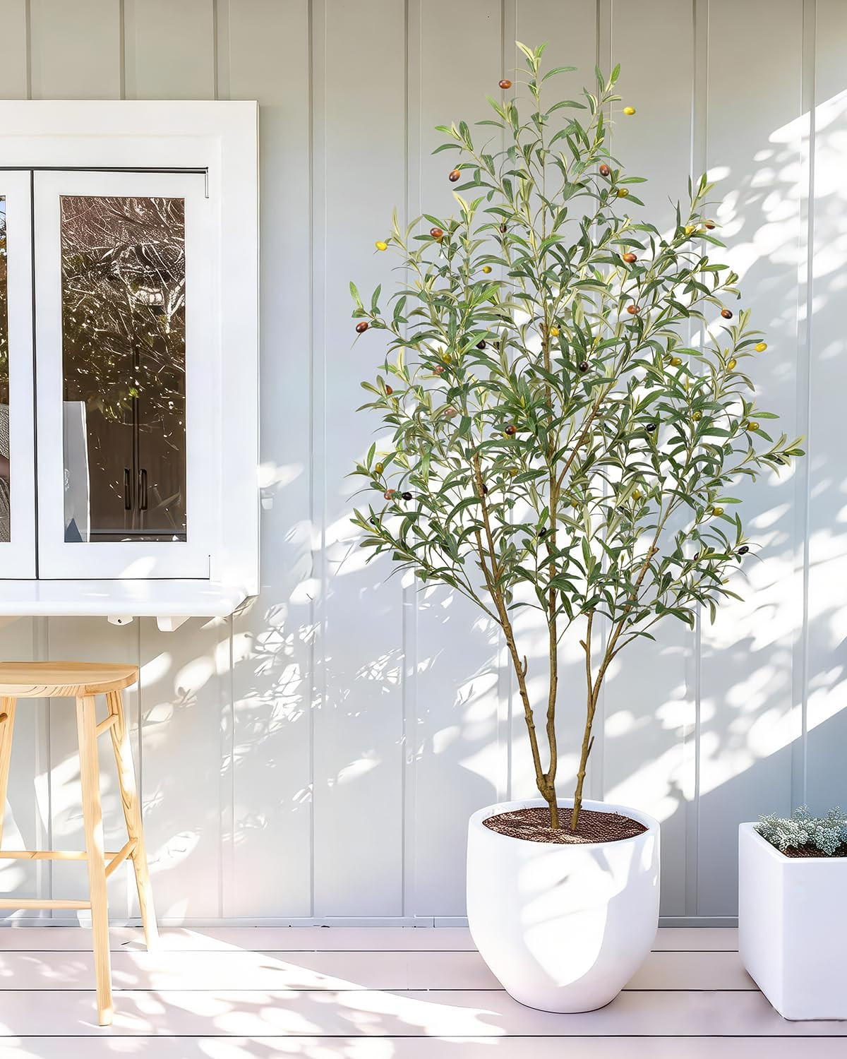 6FT Artificial Olive Tree with Planter – Realistic Faux Indoor Decor