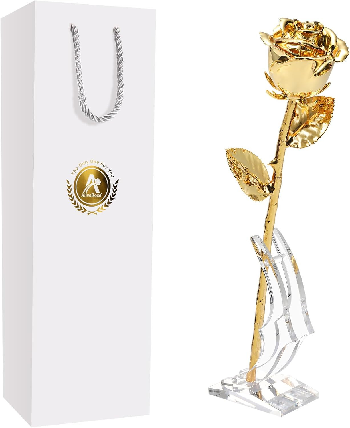 24K Gold Rose, Golden Rose Made from Real Rose – Unique Design Dipped Rose for A