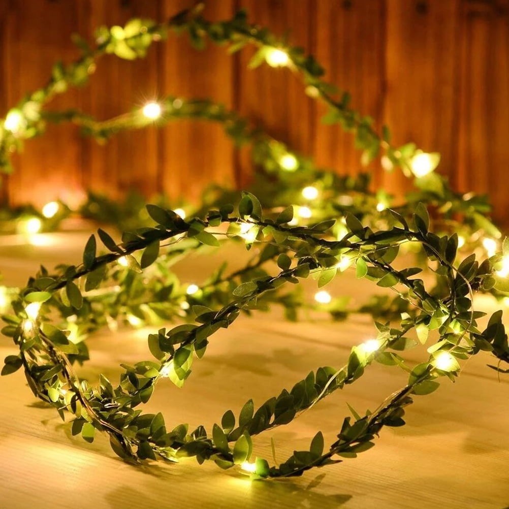 LED Artificial Leave Garland Vine Leaf Wreath Lights for Wedding Christmas Decor