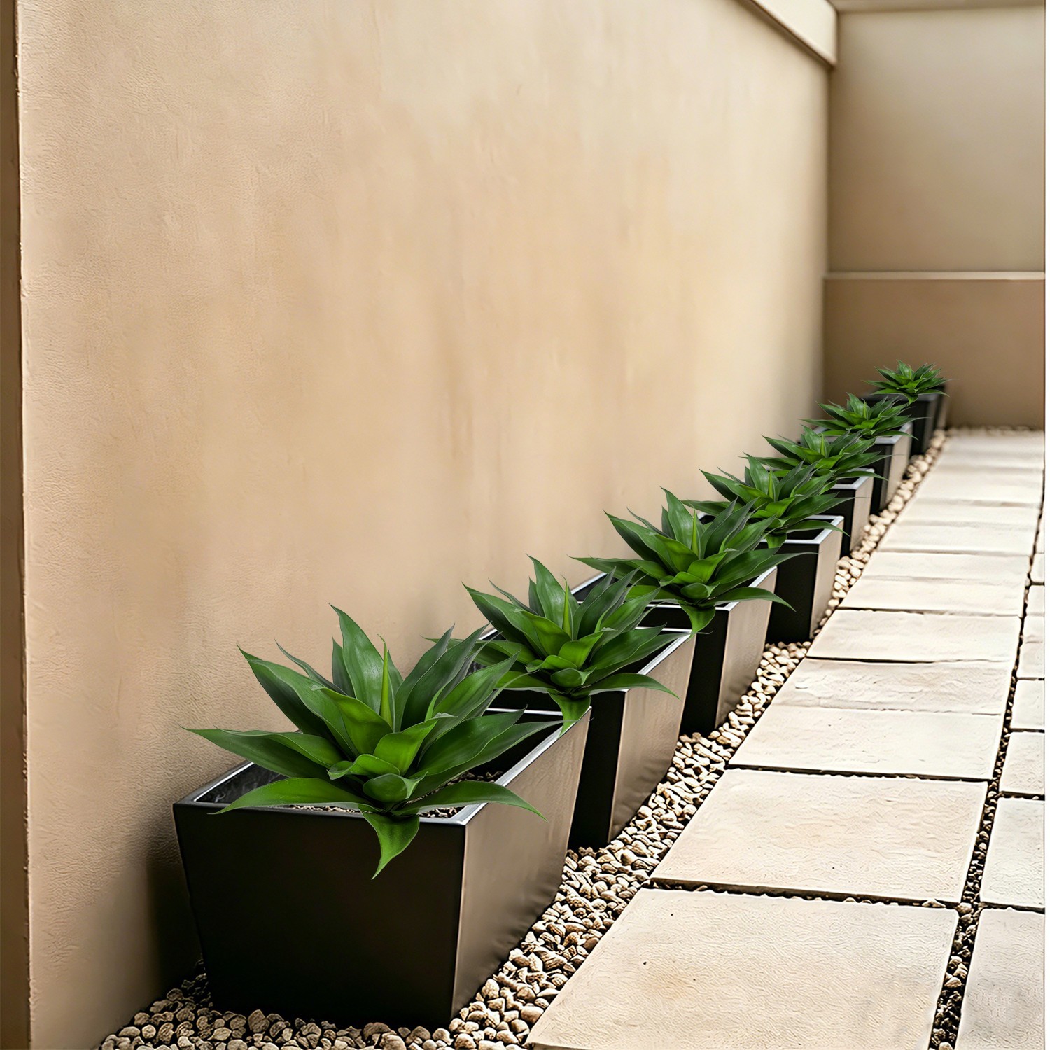 2Pack Artificial Agave Ground Stake, Faux Succulent Outdoor Garden Yard Decor