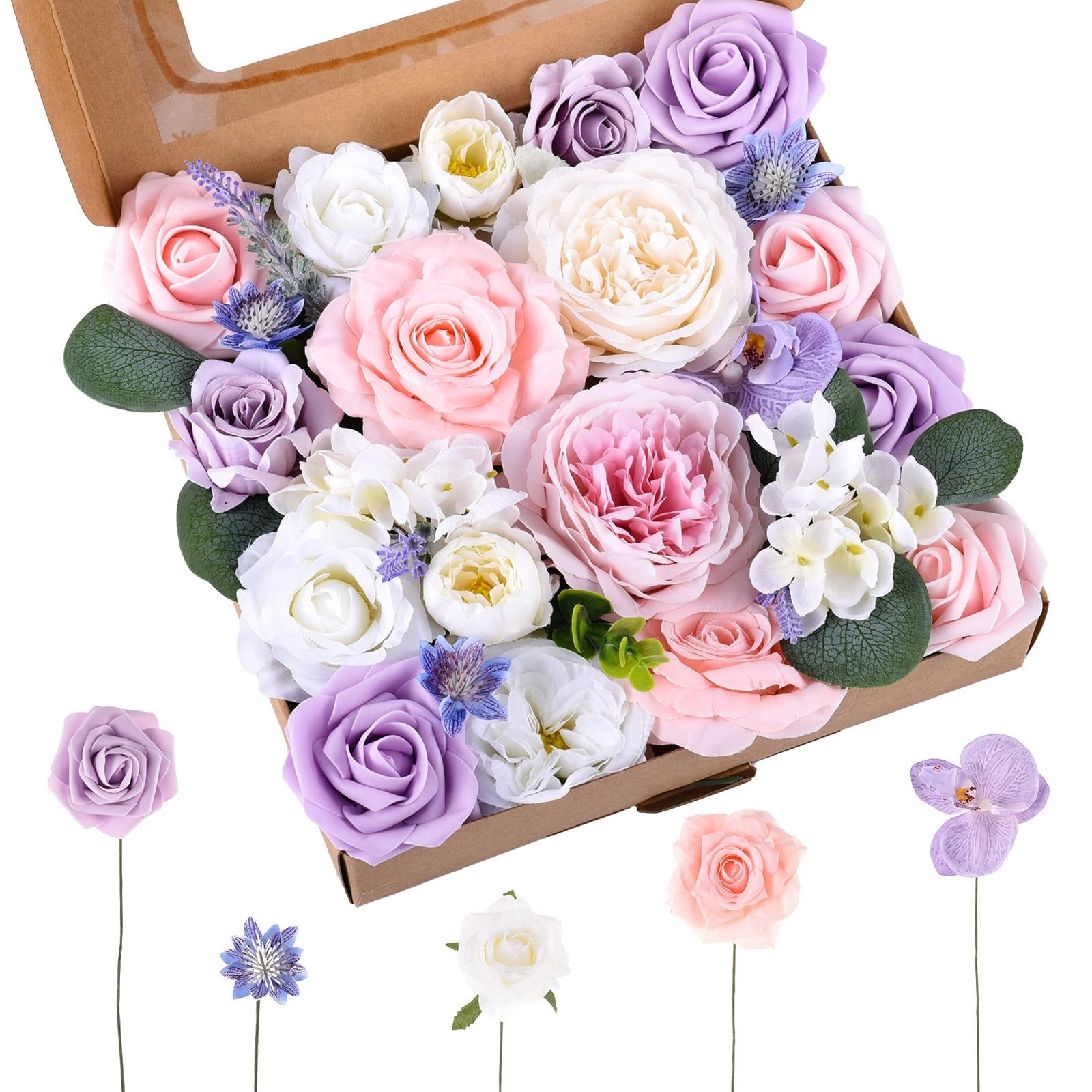 Purple Pink Artificial Flowers Combo