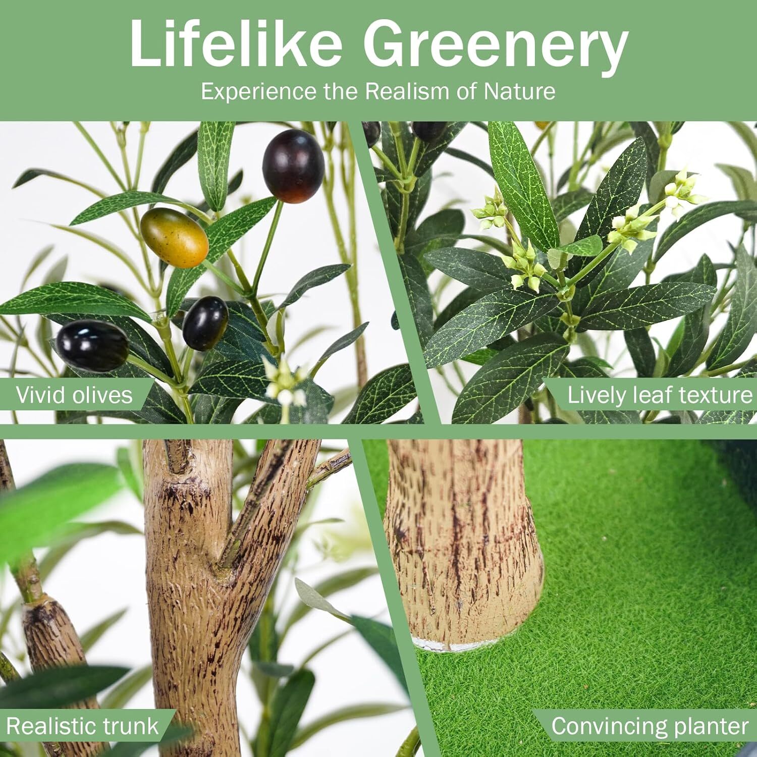 Artificial potted trees and flowerpots, indoor and outdoor silk plants