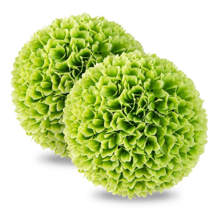 2PCS Artificial Plant Topiary Ball Boxwood Outdoor Wedding Decor With Hair Dryer