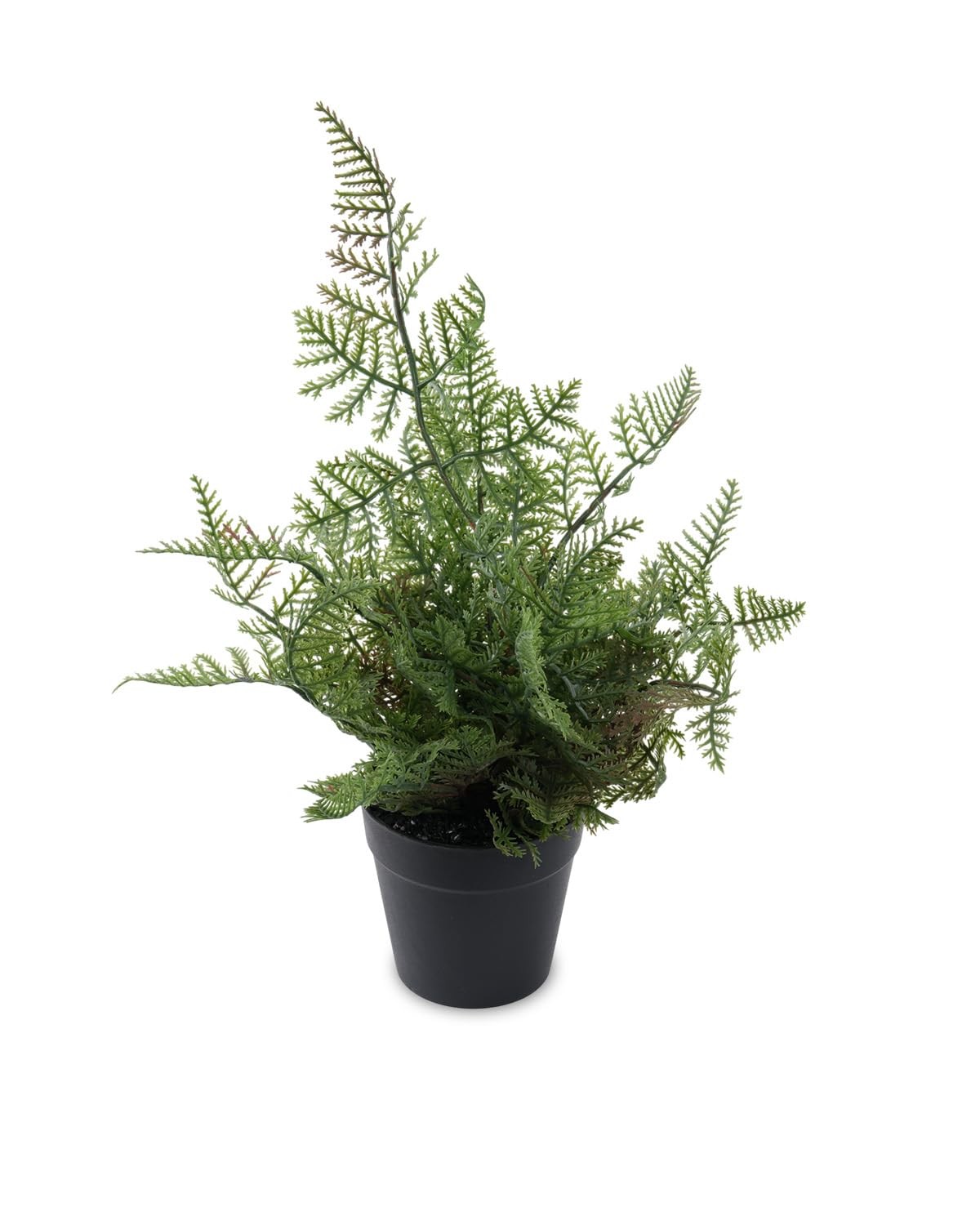 Artificial Fern Plant in Black Pot, 14 Inch Lifelike Fake Potted Greenery, Fu…