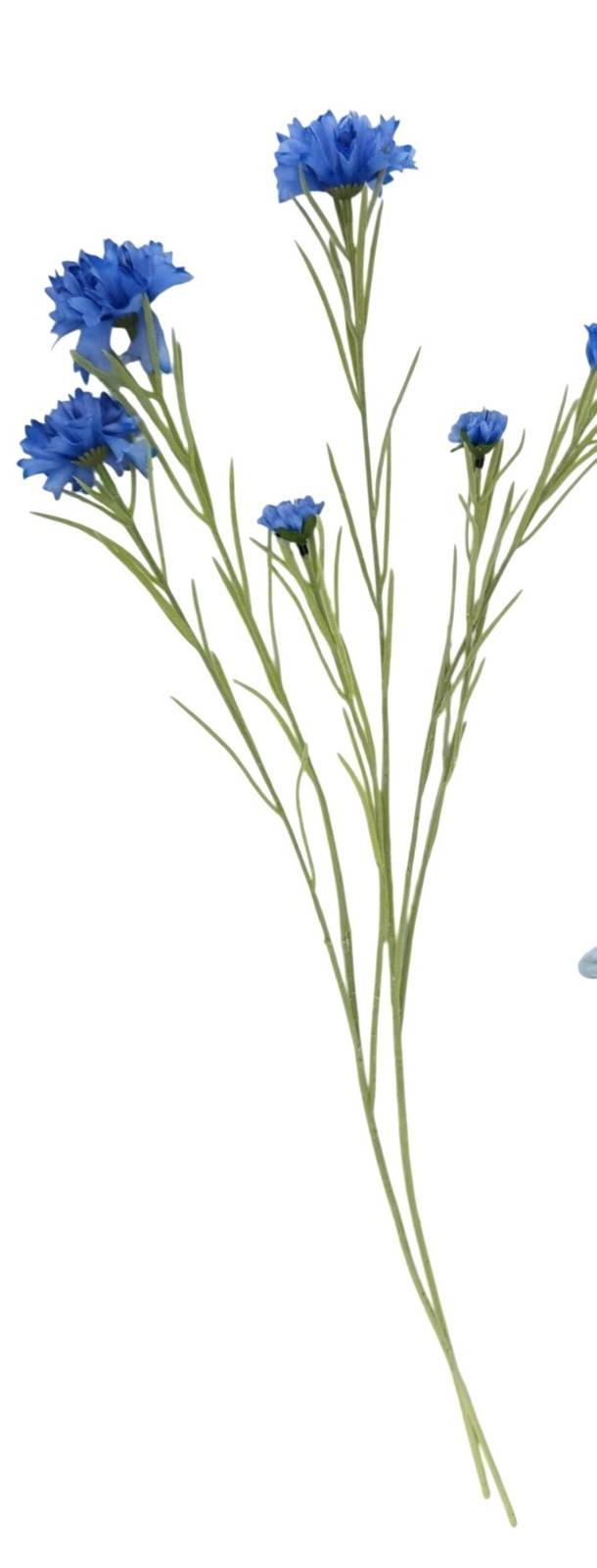 Artificial Blue Cornflower Stems Faux Wildflower Floral Decor Wedding