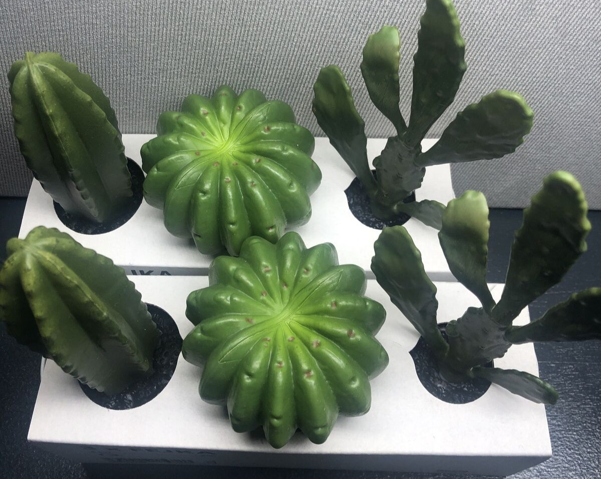 2 Sets Ikea Fejka Miniature Artificial Cactus Plants x 3 Cacti Per Set
