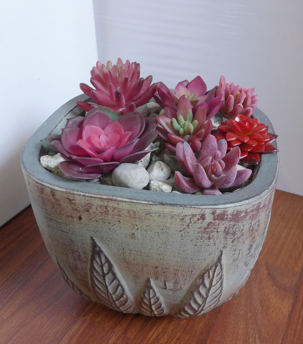 7 Difference Autumn Red Artificial Mini Plants Home Garden Grass