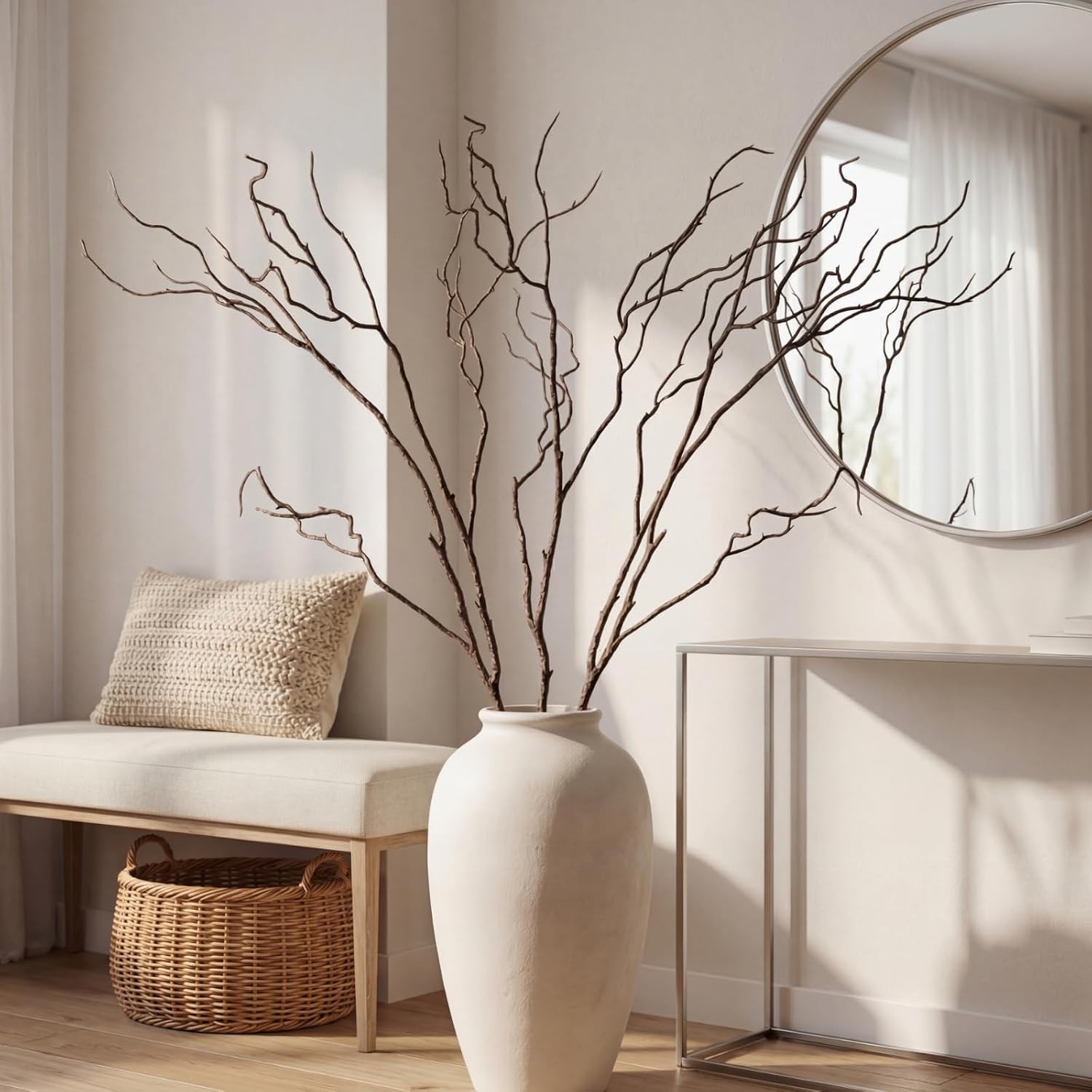 3 Pcs 65 Inch Lifelike Curly Willow Branches for Vases Artificial Decorative