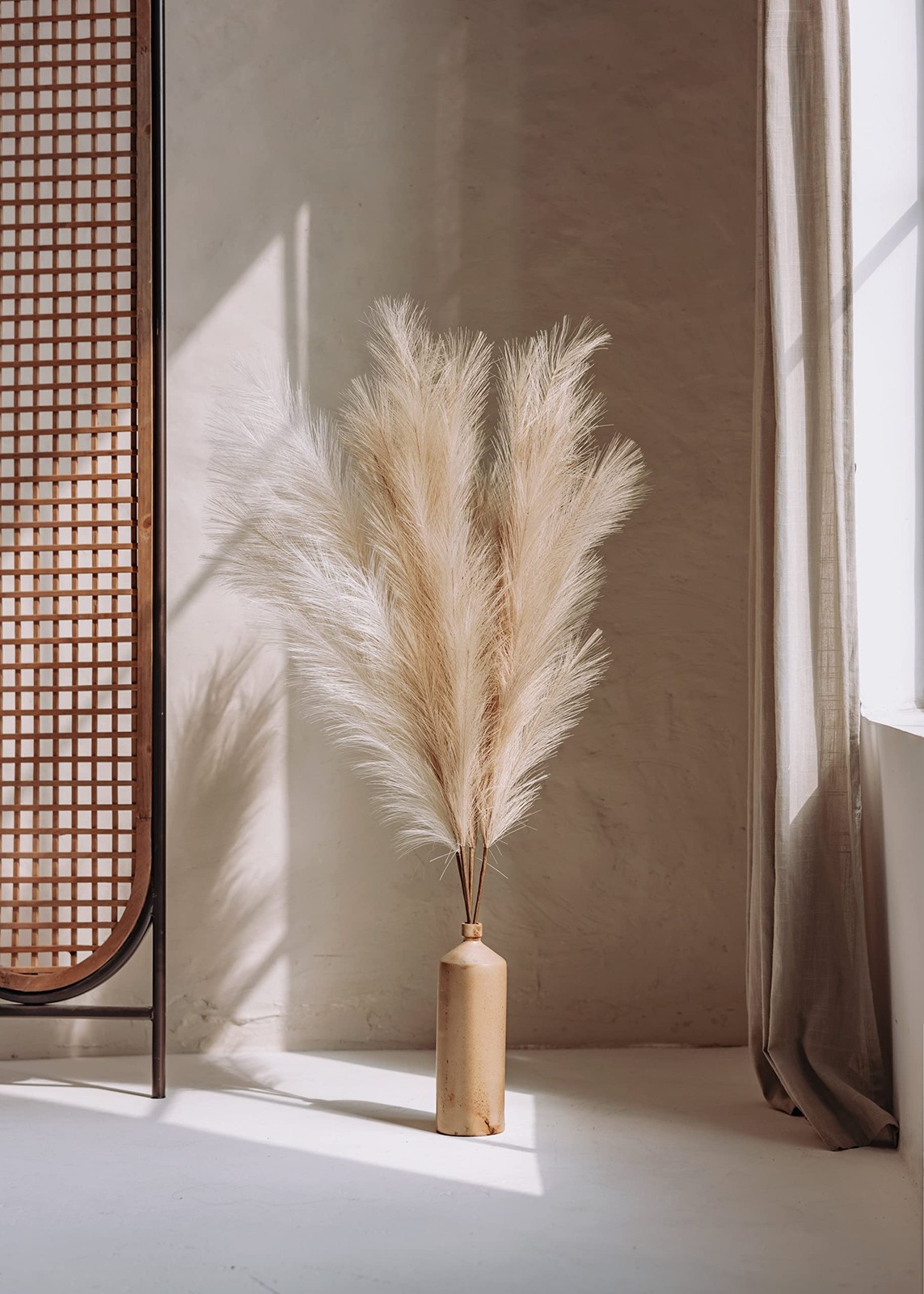 43″ / 3.6 ft Pampas Grass Tall 4 Pcs – Artificial Large Pampas Grass Decor fo…