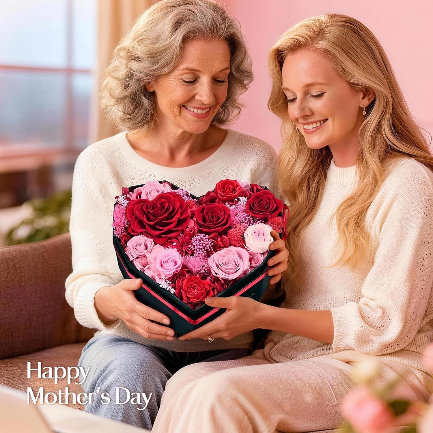 Forever Flowers for Delivery, Gifts for Her 10 Preserved Real Roses in a Box Val