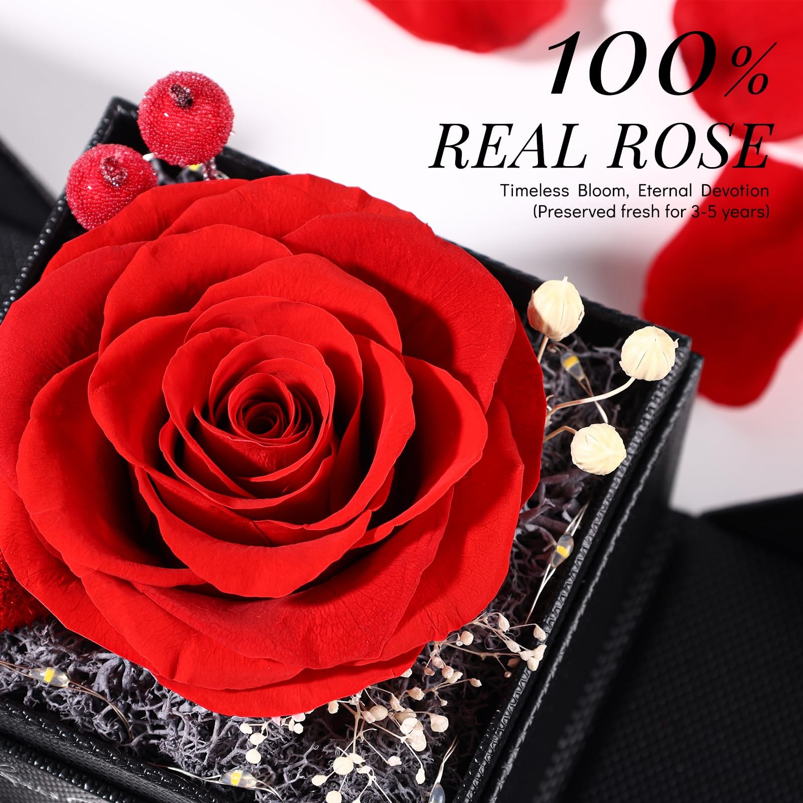 FIACO Gifts for Women Preserved Real Roses with I Love You Necklace Fresh For…