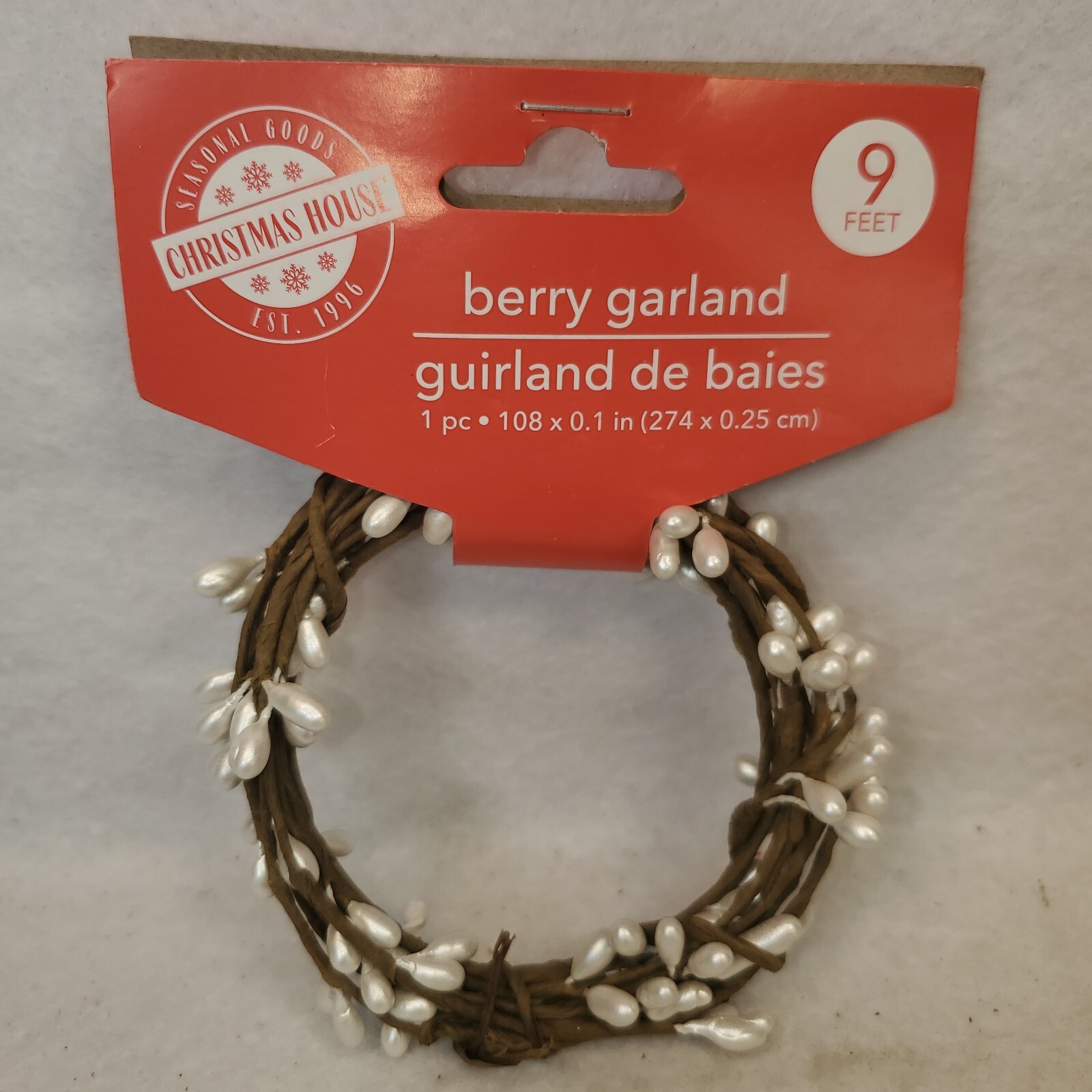 3 IVORY Primitive Pip Berry Garland Single Ply Roping Strand Vine 9ft each