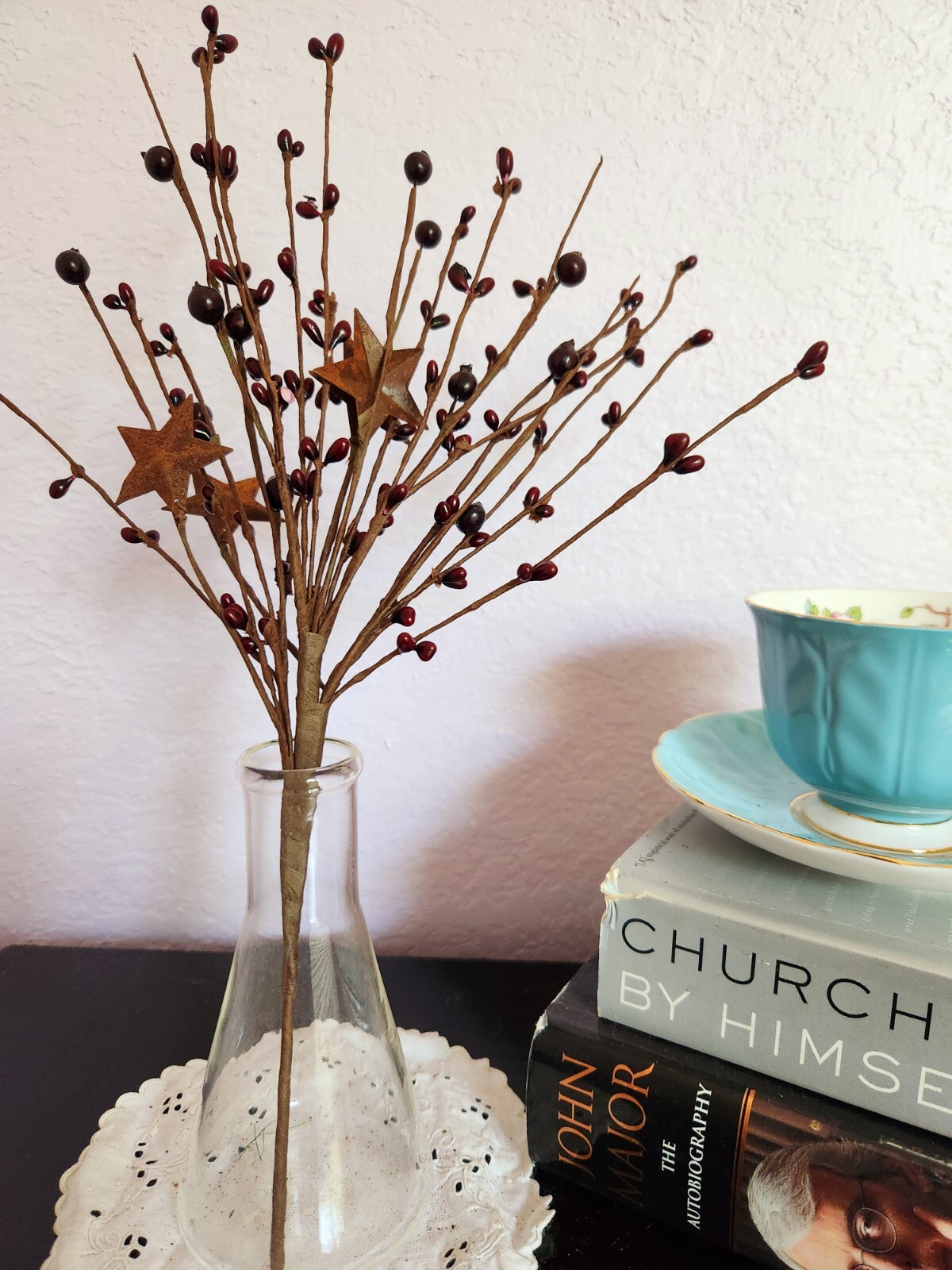 Burgundy or Red Color Berry Picks Artificial Berries Spray Home Decor N604