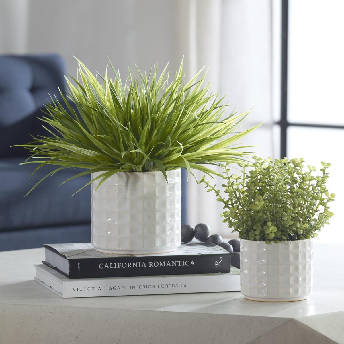 Uttermost 60211 Edgewood Green with White Glaze Greenery, Set of 2