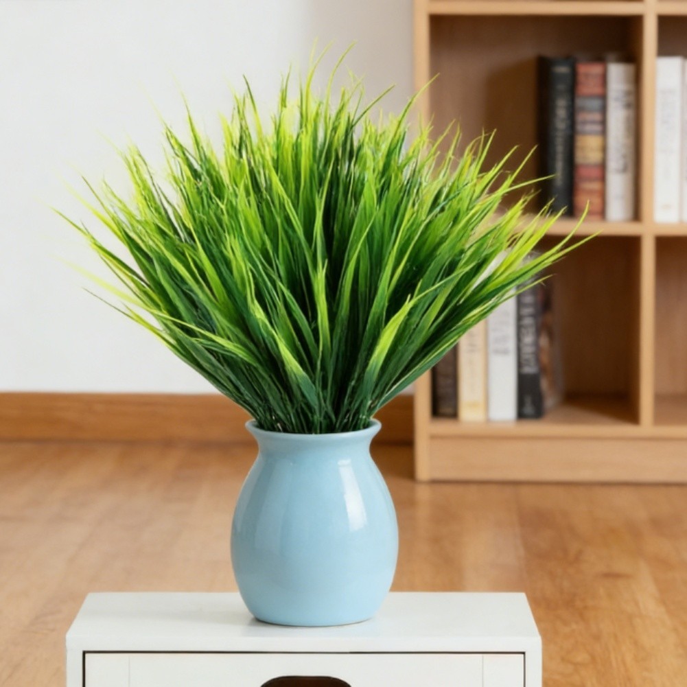 Plastic Artificial Grass 5 Pack for Vase Wedding Outdoor Home Photography Props