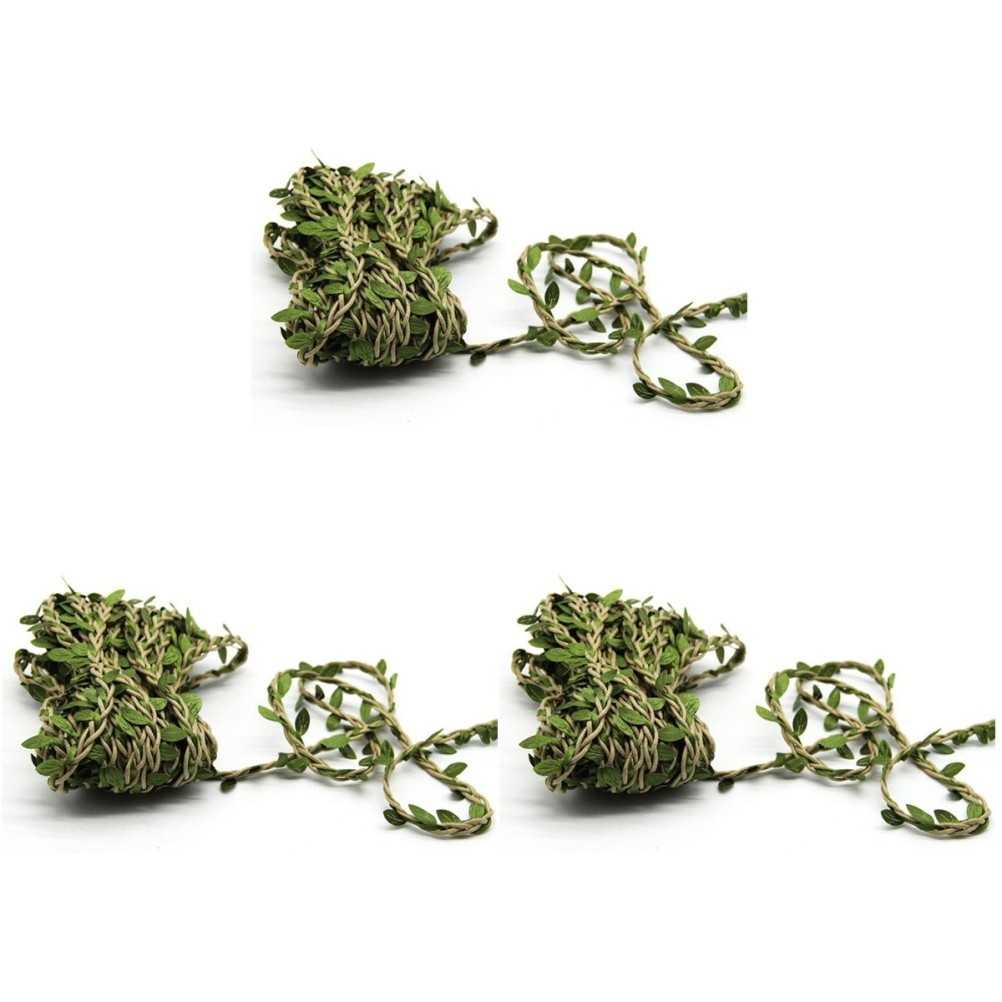 3 PCS Artificial Vines Leaves String Simulation Rattan Decor Green