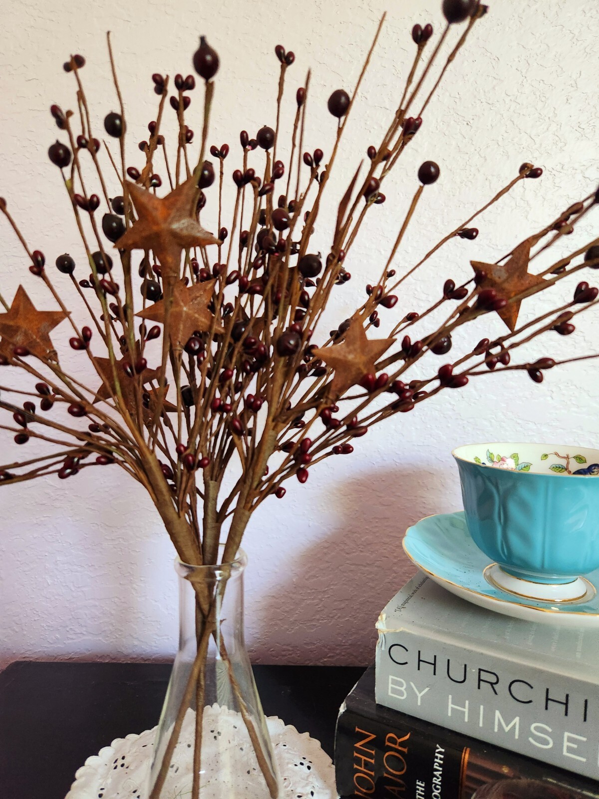 Burgundy or Red Color Berry Picks Artificial Berries Spray Home Decor N604