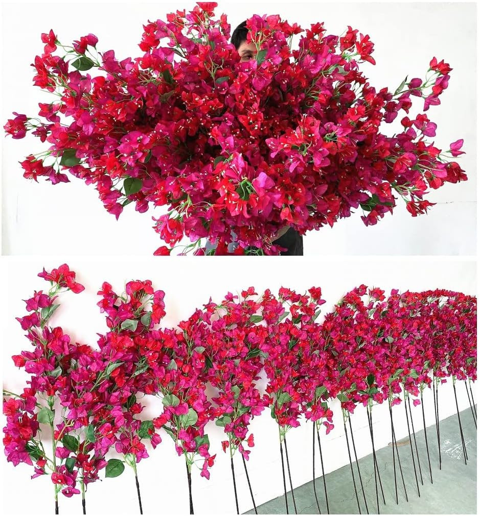 40 Pcs Fuchsia Bougainvillea Silk Flowers for Wedding & Home Decor