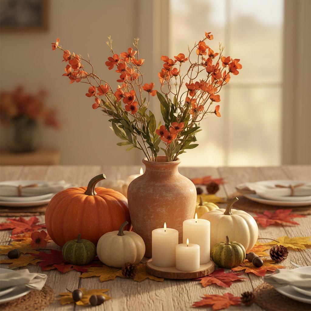 Terracotta Coral Dogwood Stems Faux Wax Flower Burnt Orange Floral Fall Decor 24