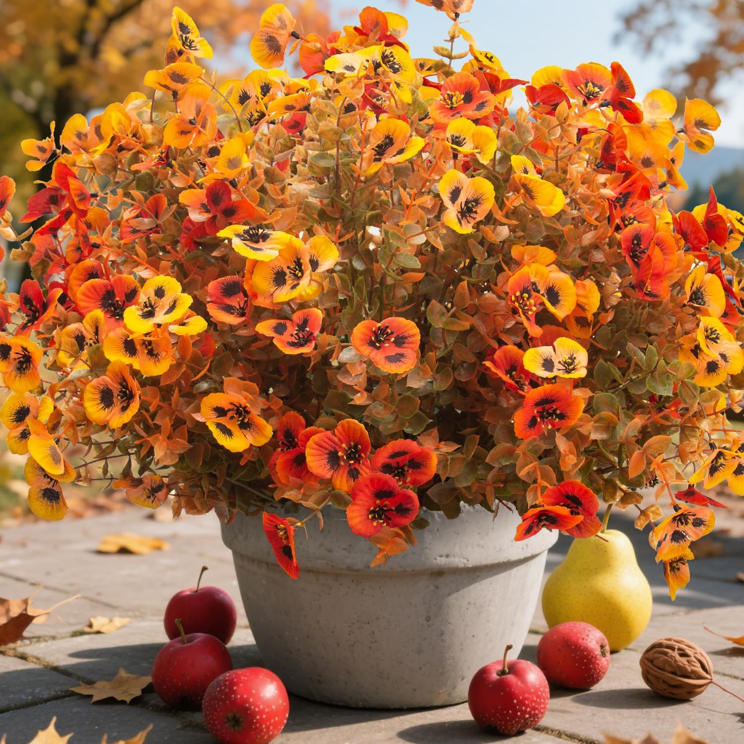 12 Bundles UV Resistant Faux Fall Flowers for Outdoor Decor & Weddings