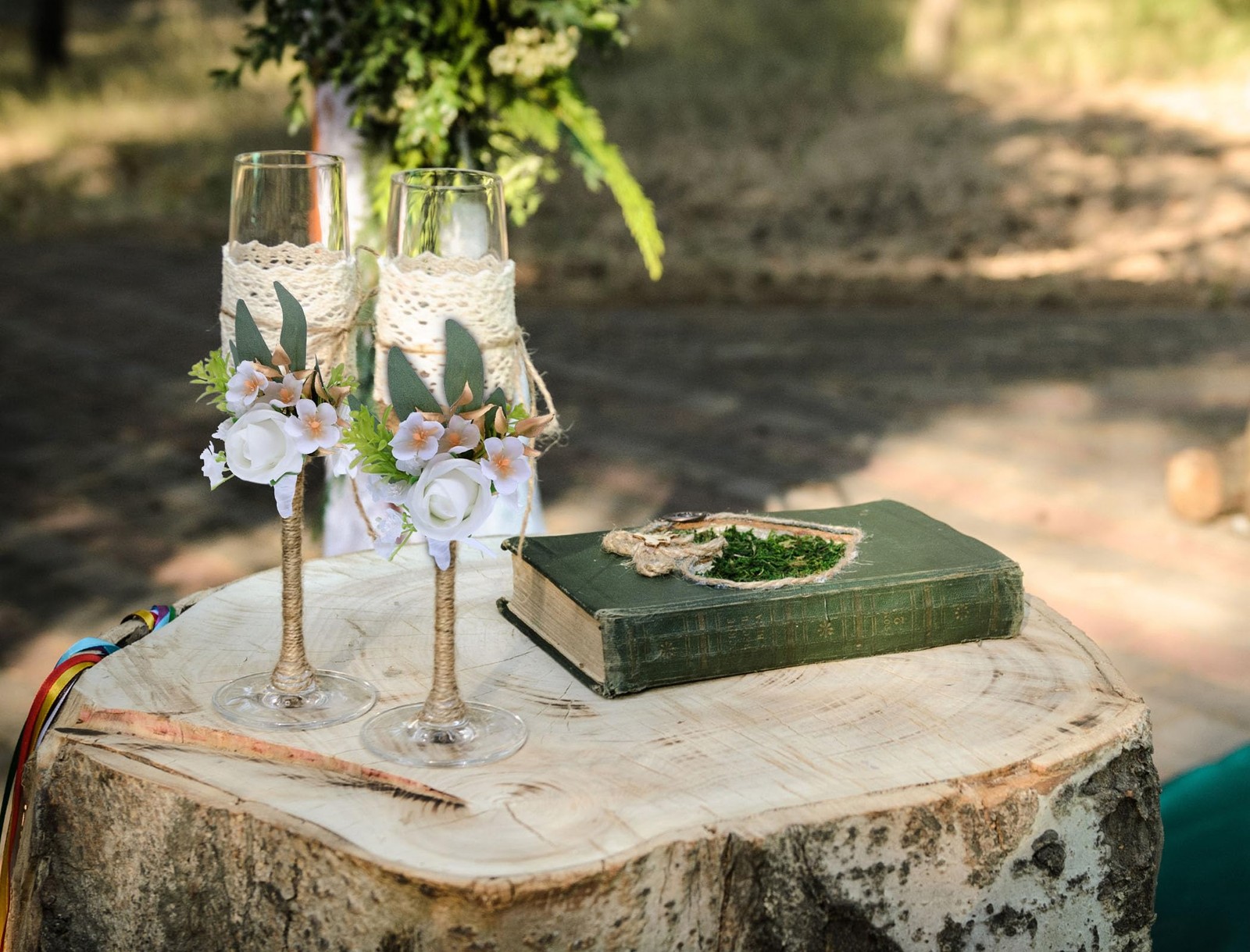 6 PCS Wine Cup Flower Set White Artificial Flowers Table Decor