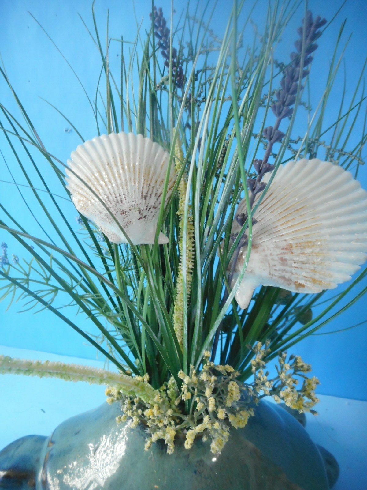 Turtle Floral Sea Shell Arrangement-Artist Created