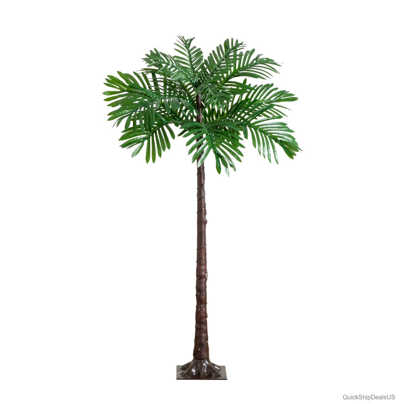 Artificial Palm Tree 4ft UV Resistant Lighted 127 Warm White LED Lights Indoor