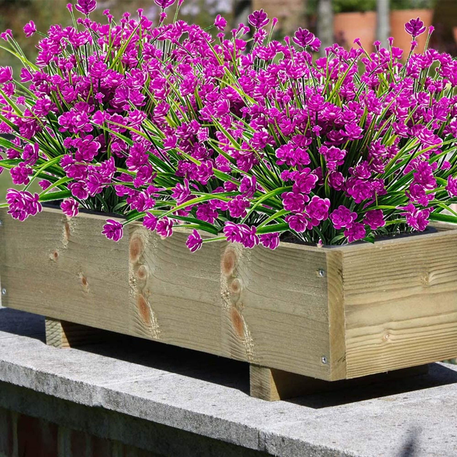 12 Bundles Outdoor Artificial Fake Flowers UV Resistant Various Colors lifelike