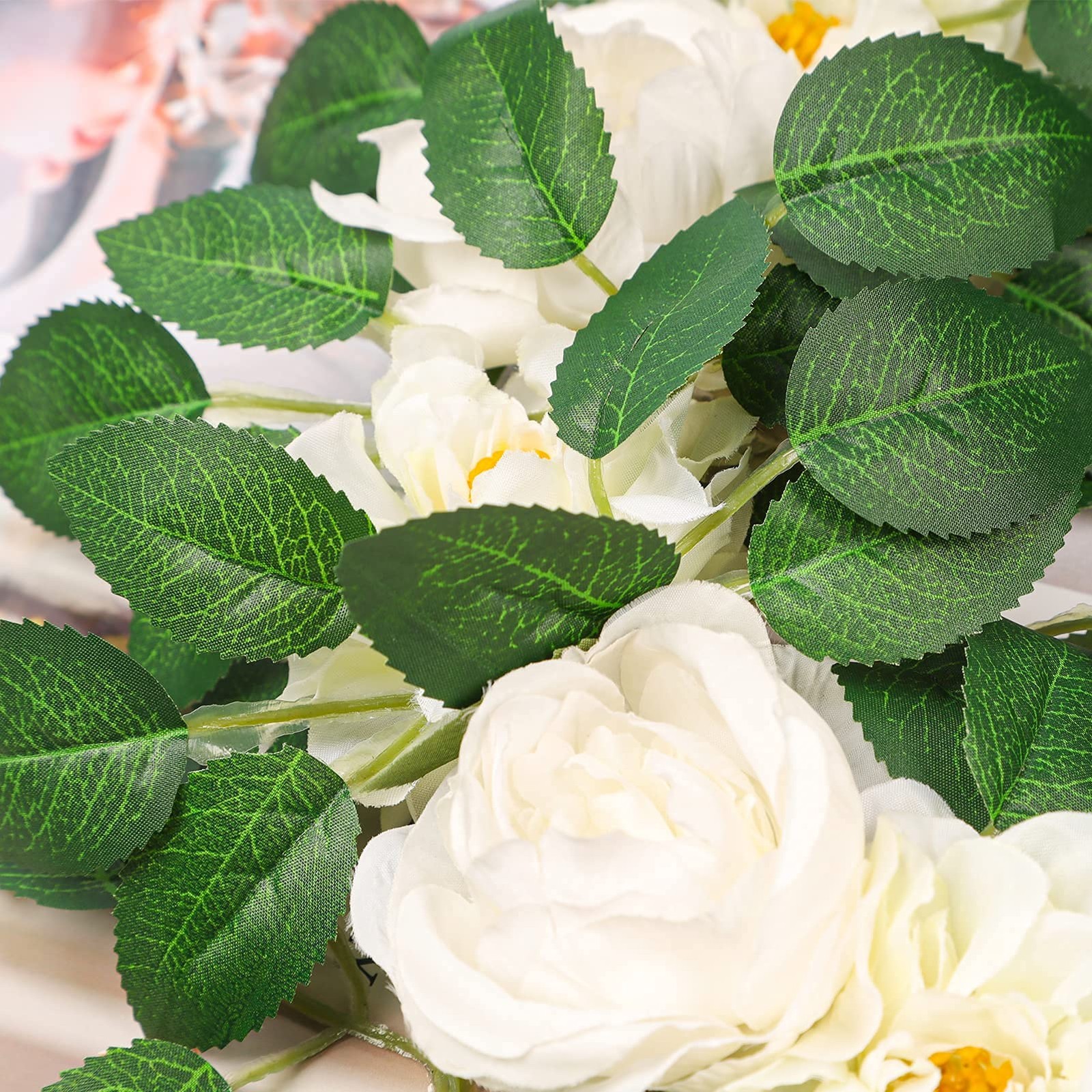 60pcs Bulk Rose Leaves Artificial Greenery Fake Rose Flower Leaves for DIY We…