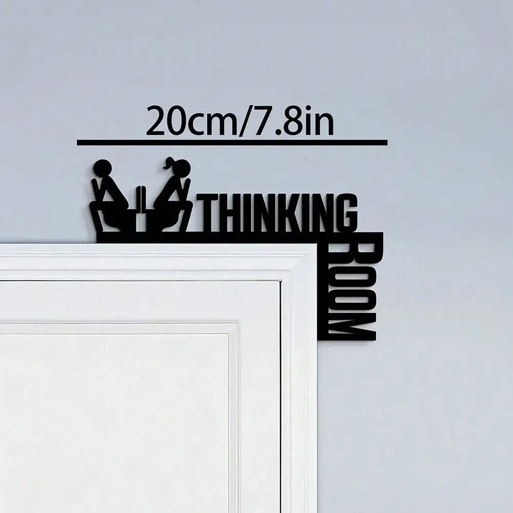 “Room for Thinking” Humor Metal Toilet Sign – Bathroom Wall Decor 1pc
