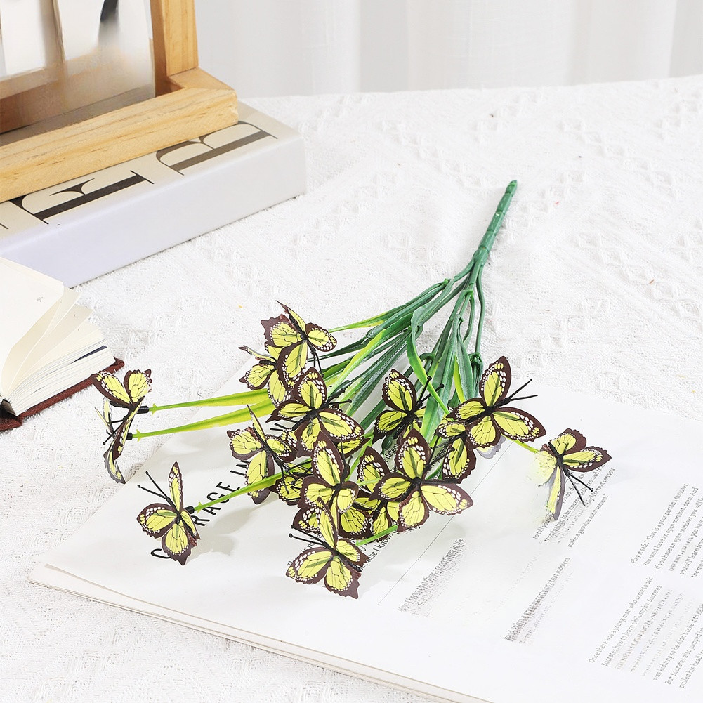 Artificial Plastic Flower with Butterfly Design for Garden Fence For Home Decor