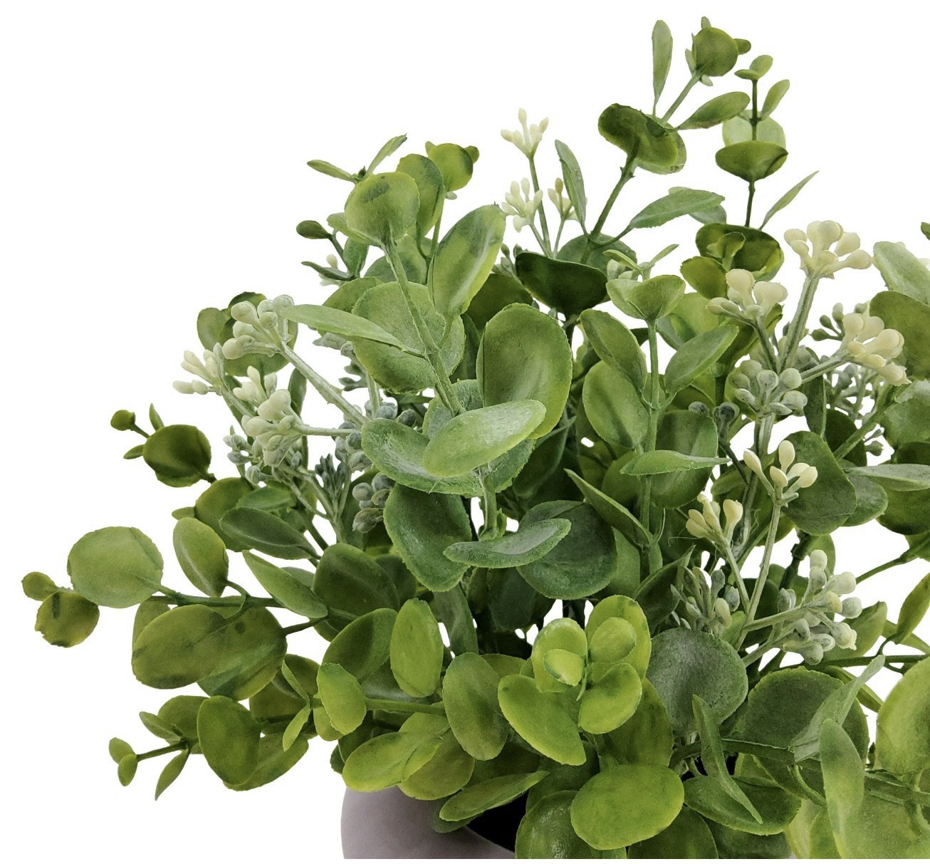 Eucalyptus Artificial Plant Arrangement & Centerpiece, Gray Pot 10in H x 9in