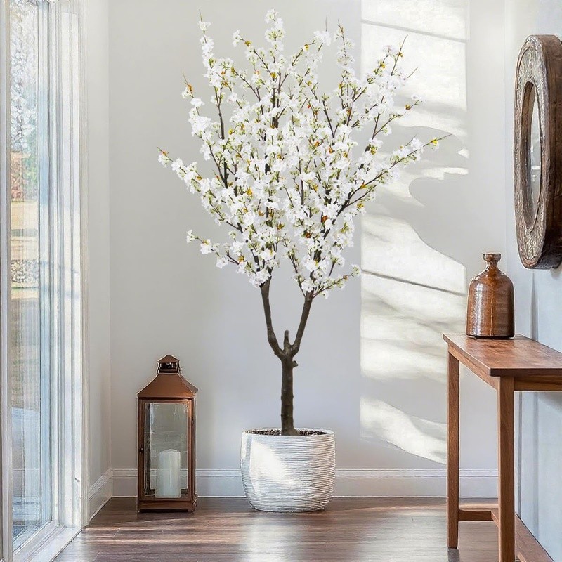 6ft Faux Silk Cherry Blossom Tree Realistic Adjustable Office Home Decor New