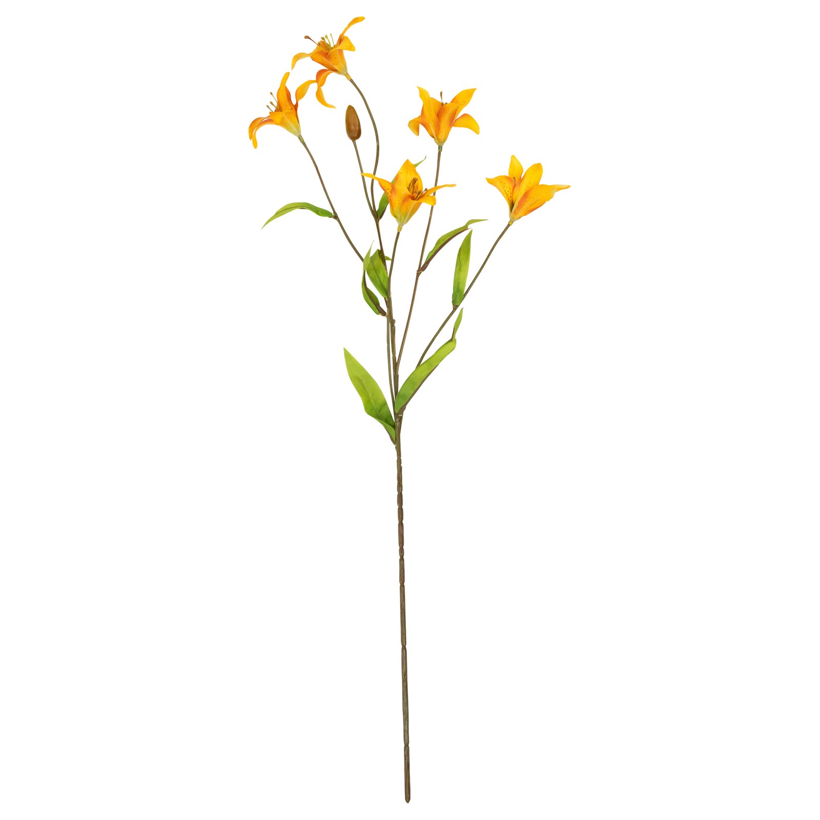 Two-Tone Tiger Lily Artificial Floral Spray – 26″ – Mustard Yellow and Orange
