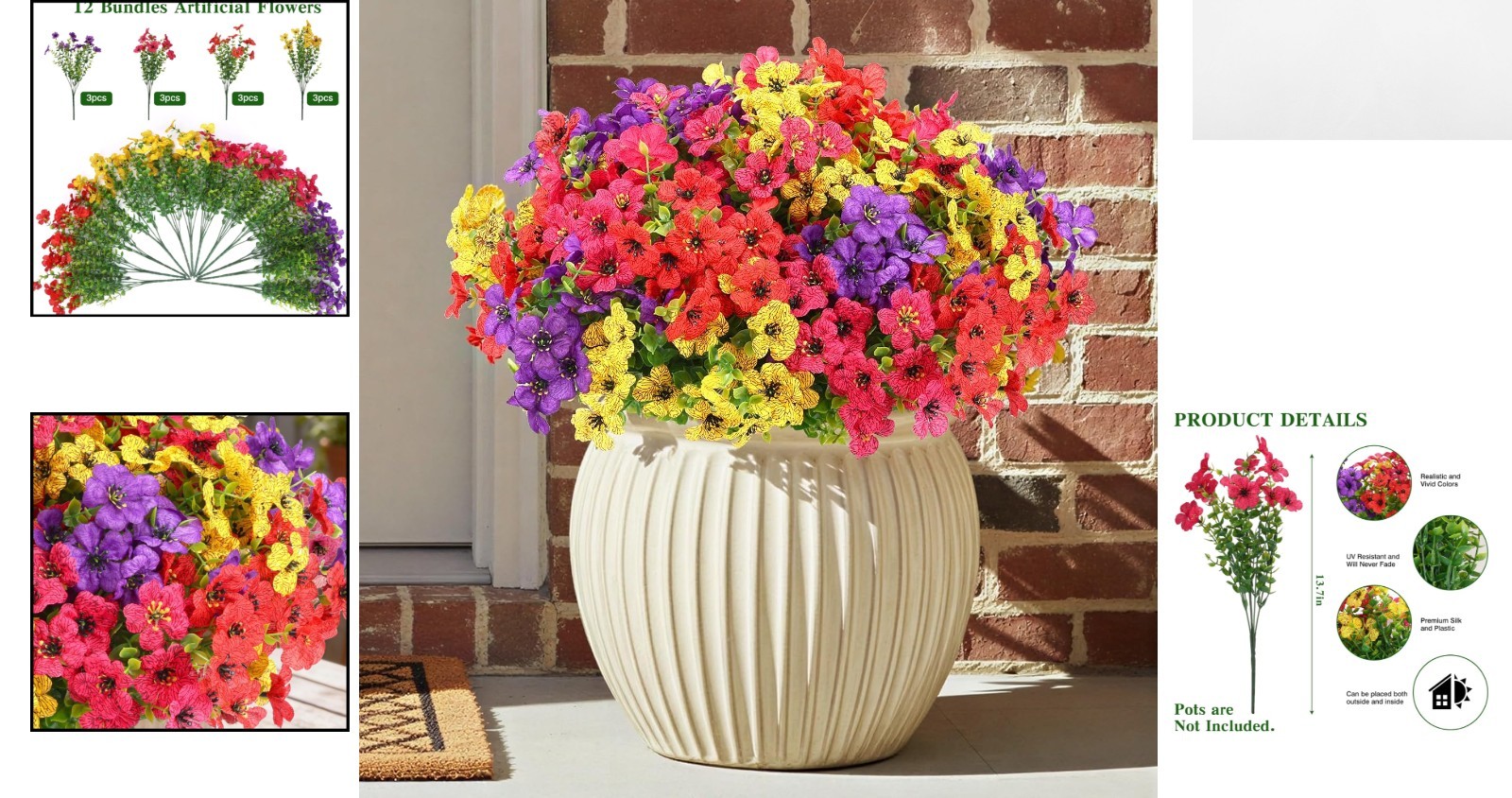 Lifelike Artificial Daisy Flowers – 12 Pack with Eucalyptus Mix for Easy Decor