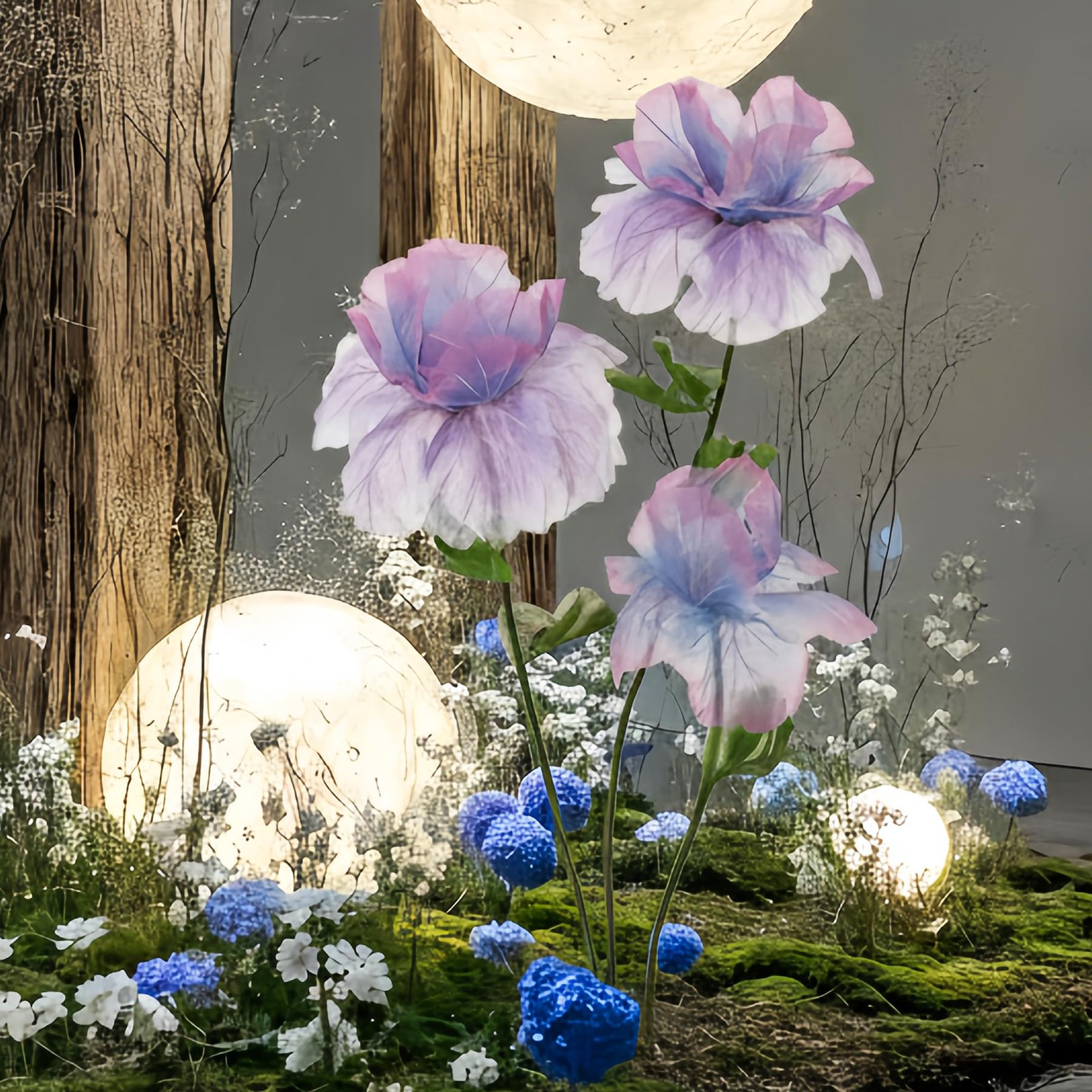 Large Artificial Flowers, 5.58ft Giant Standing Poppy Decorations, Handcrafte…
