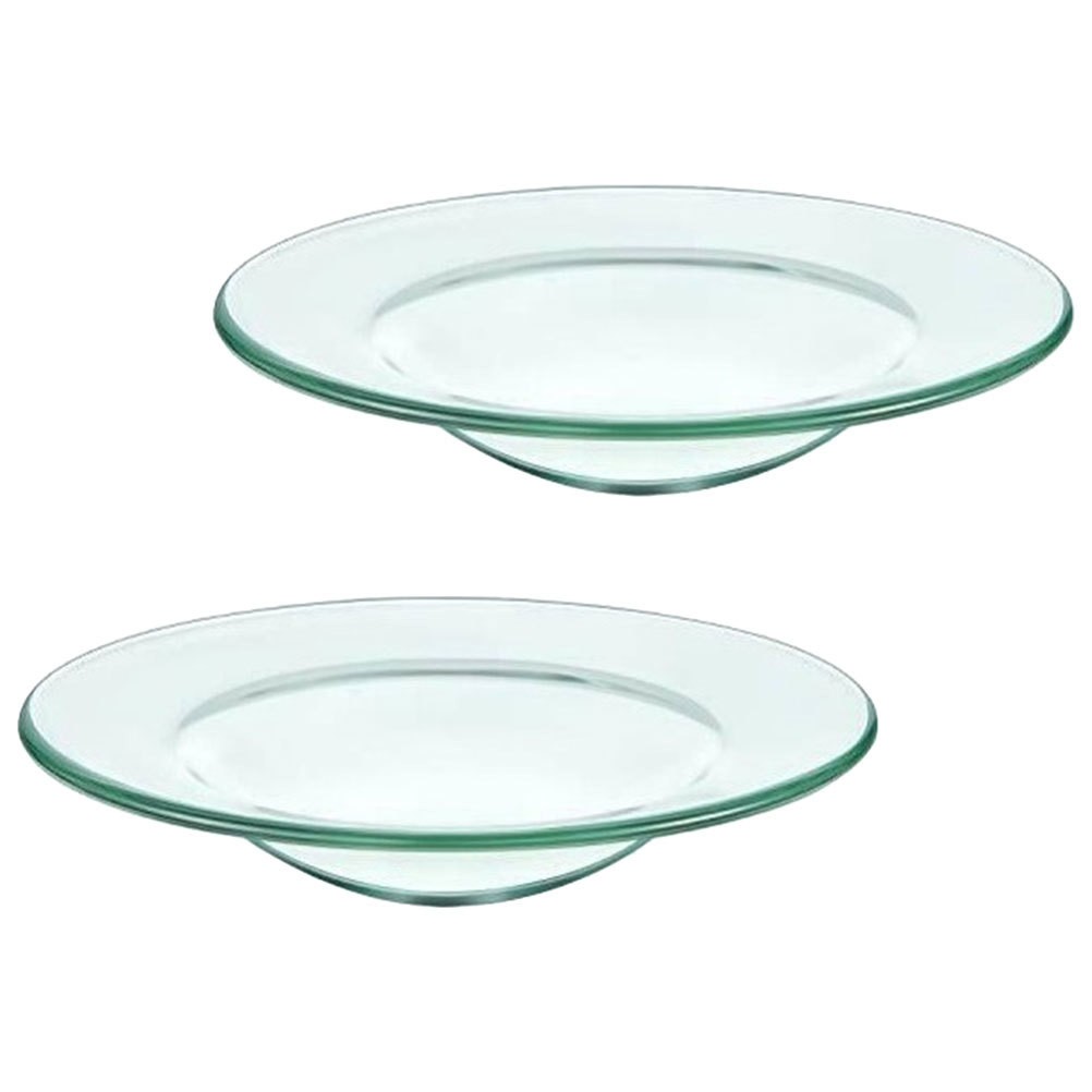 2Pcs Reusable Glass Wax Melt Plates for Candle Warmers Transparent and Sturdy