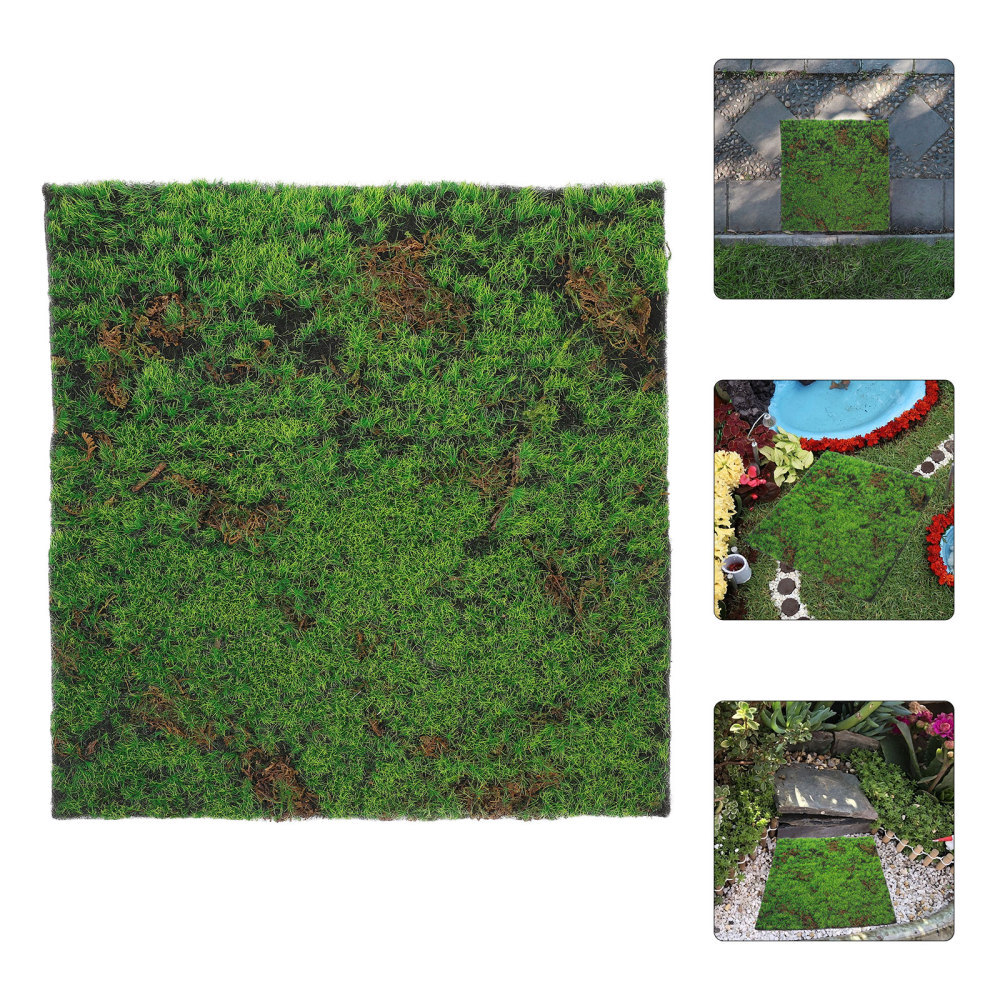 Artificial Moss Mat Decorative Simulated Turf Fake Grass for Project Plastic