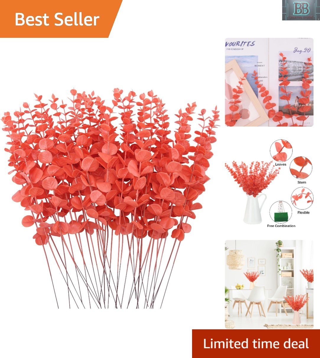 Eco-Friendly 36 Pcs Artificial Eucalyptus Stems – Brighten Your Home & Events