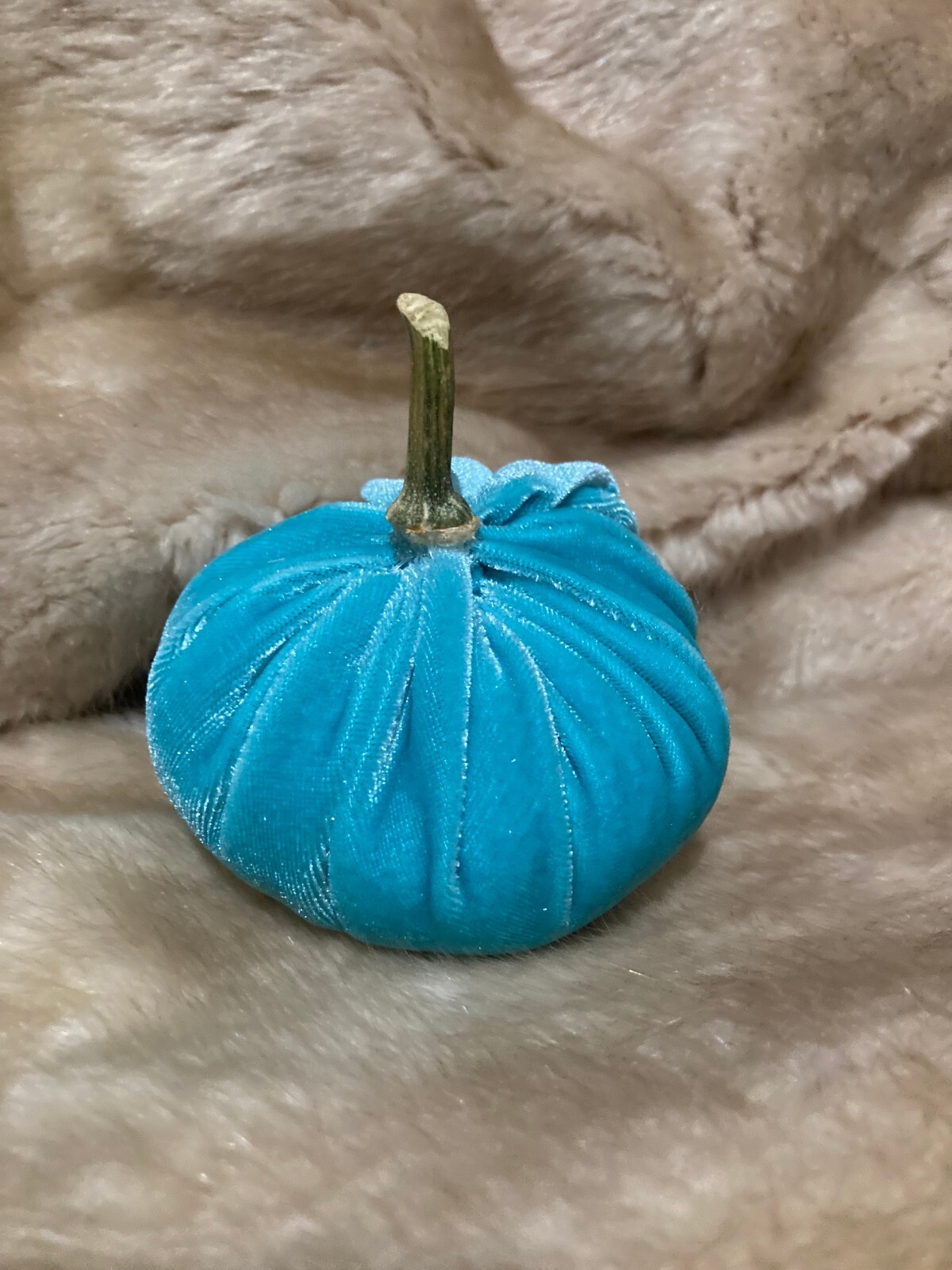 Turquoise Velvet Pumpkins
