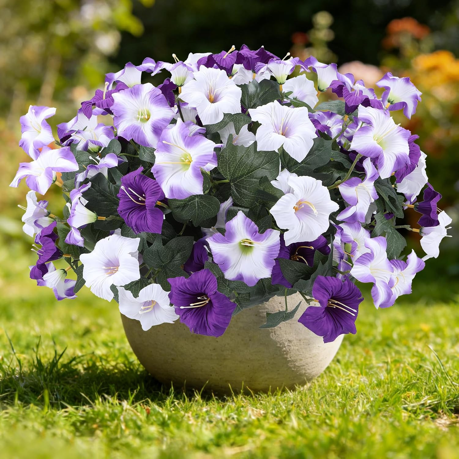 Artificial Flowers Plants for Outdoors, 12 Bundles UV Resistant Fake Small Faux