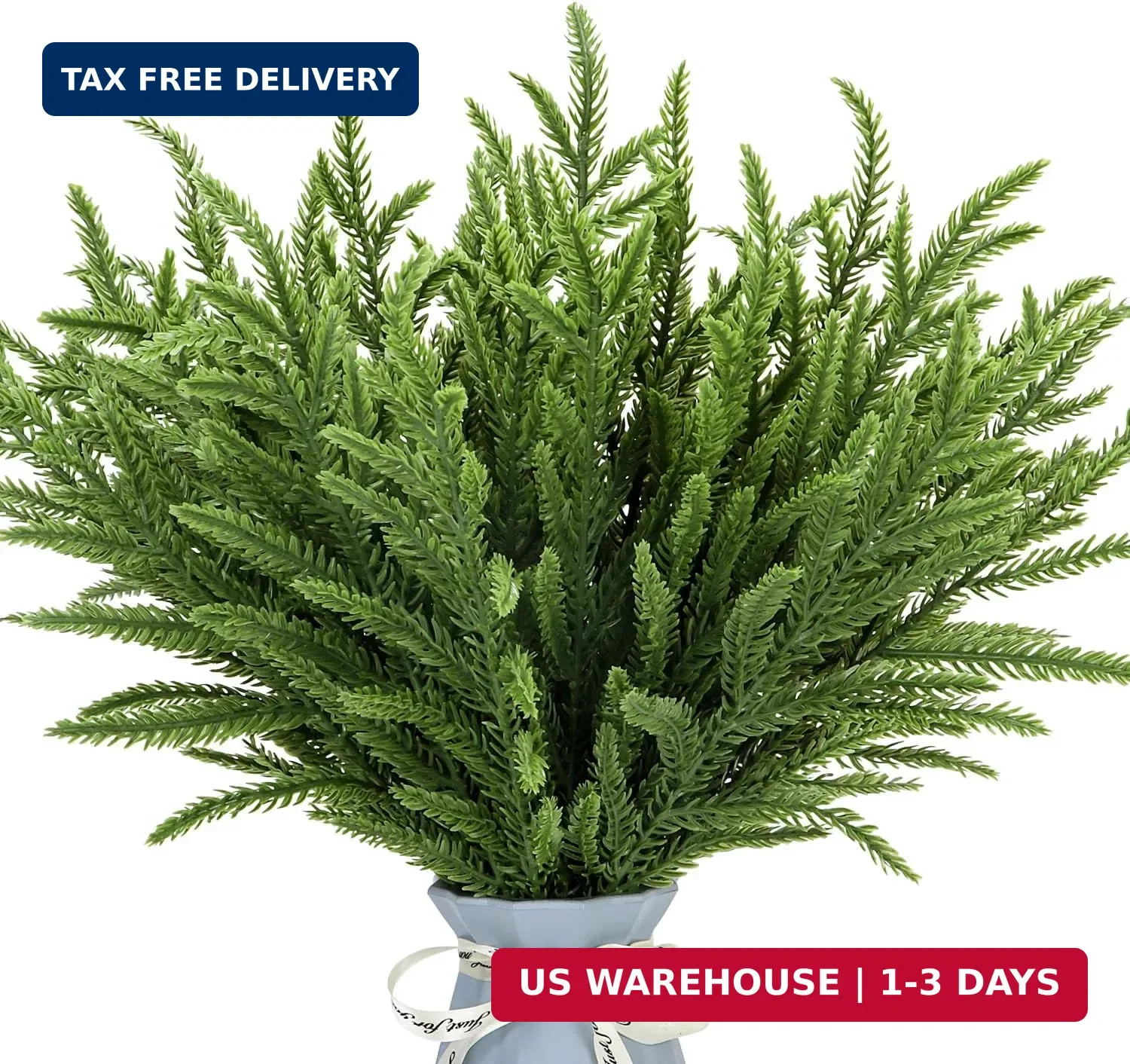 24Pcs Norfolk Pine Branches Stems 13.5″ Artificial Pine Needles Sprigs Norfolk P