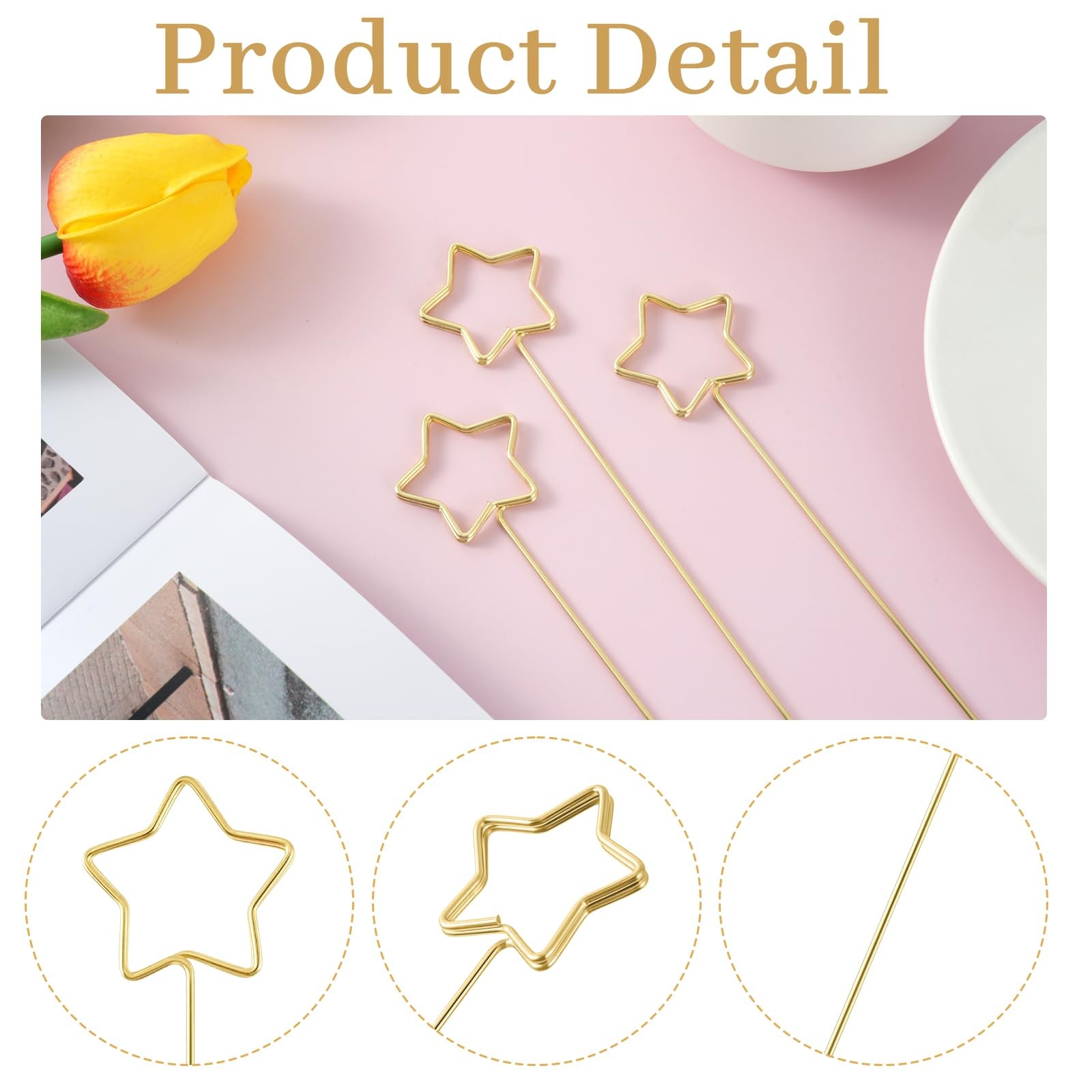 30-Pack Floral Picks Flower Bouquet Decoration Picks – 13 Inch Metal Sticks f…