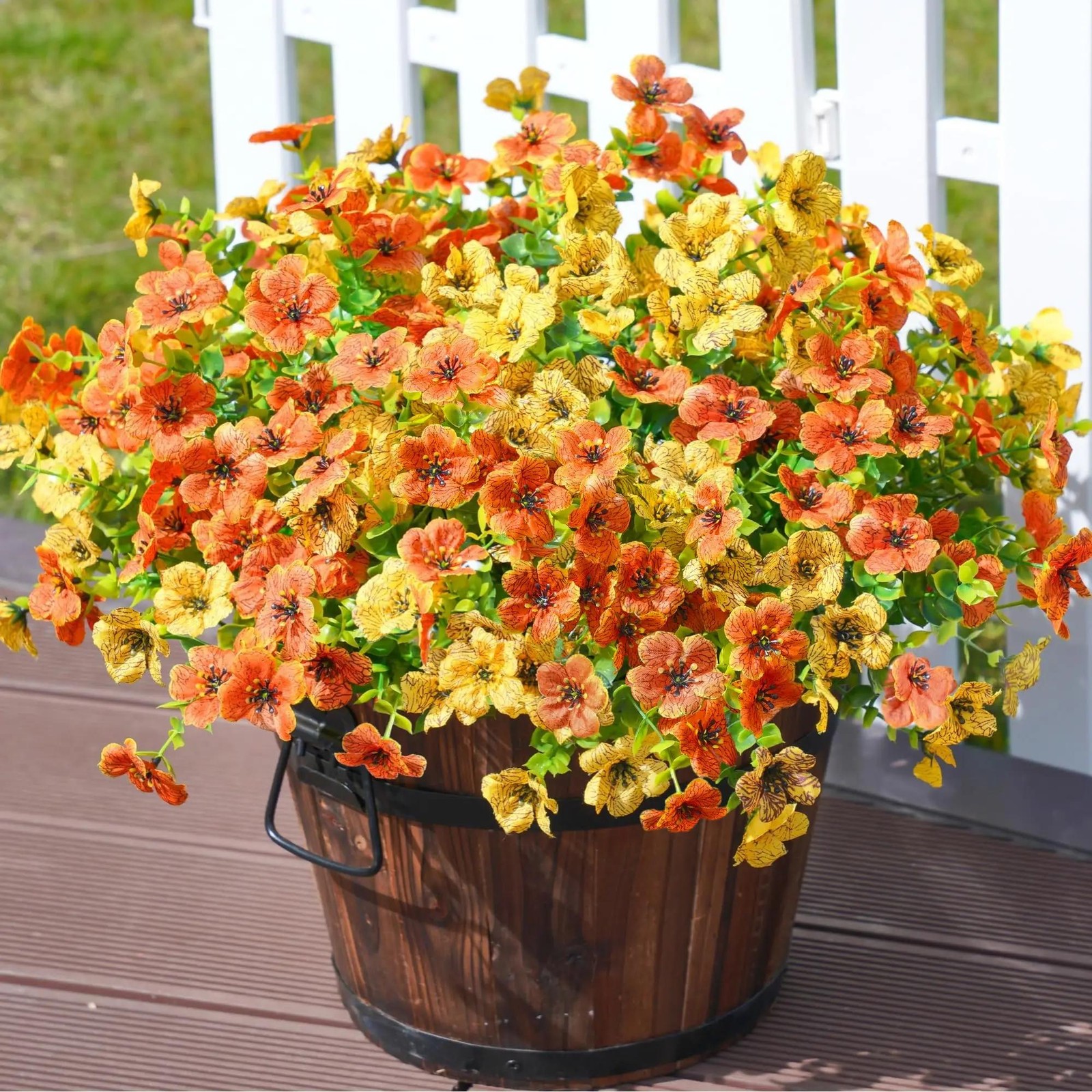 4PCS Artificial Greenery Shrubs – UV Resistant Fake Flowers for Garden & Home
