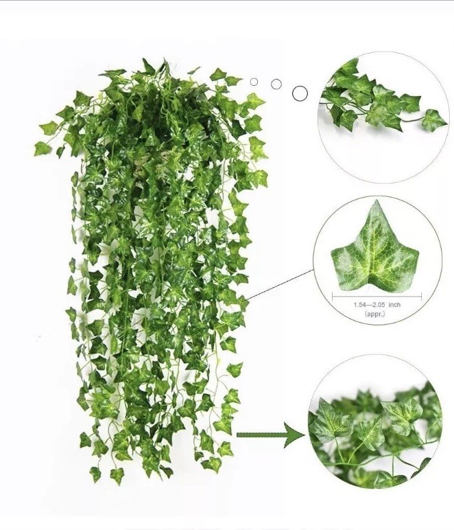 5 Pc Artificial Hanging Plant 80 Ft Silk Ivy Vine Garland Garden Decor Wedding